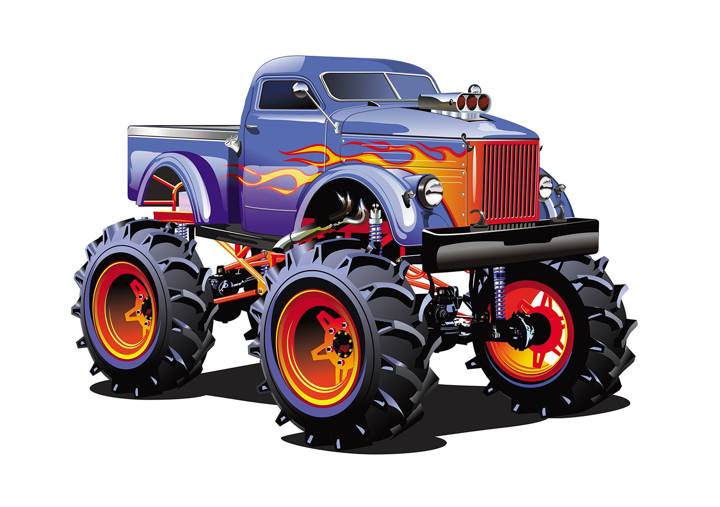 West Mountain Super Monster Truck - calcomanía de pared para habitación de niños, decoración de habitación de juegos, WM05 (24 pulgadas de ancho x 20 pulgadas de alto)