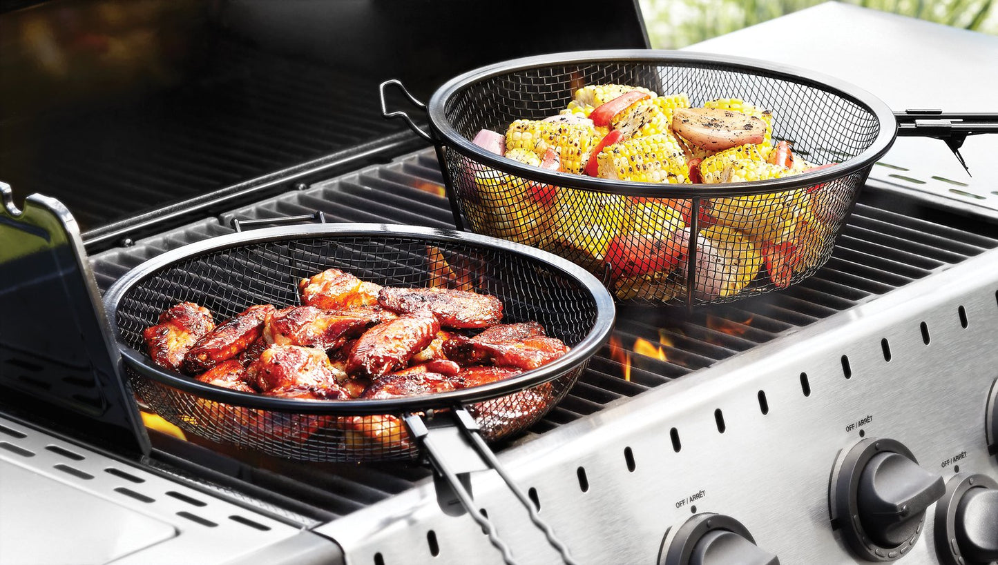 Sartén Parrilla Outset Mediano con Mango Extraíble Antiadherente 2 en 1 Wok para Asar