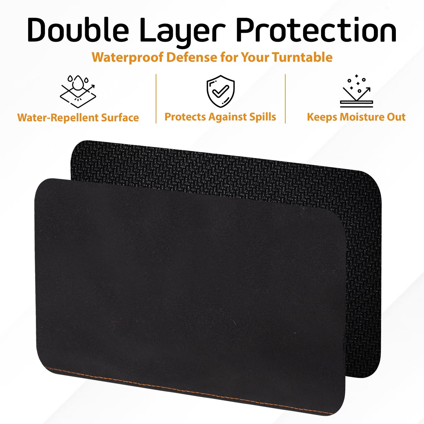 Cubierta para tocadiscos de PVC 600D, cubierta para tocadiscos de protección impermeable, bolsillo lateral y cubierta para reproductores de discos de 2 dedos, compatible con la mayoría de los