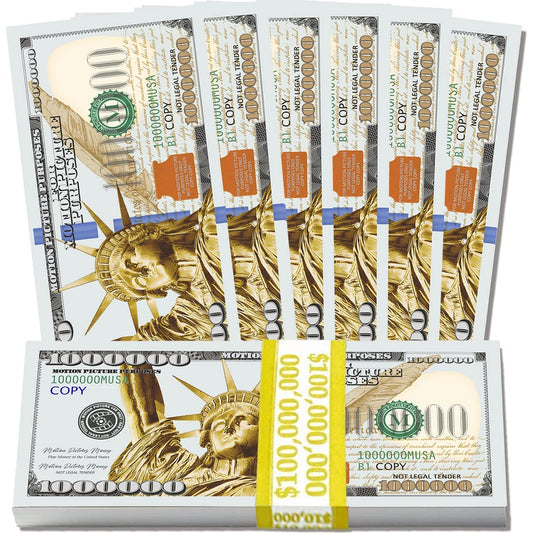 Billetes de Novela BOOSTEDBLUE 100 Million Dollars Azul Aprobado por la Industria