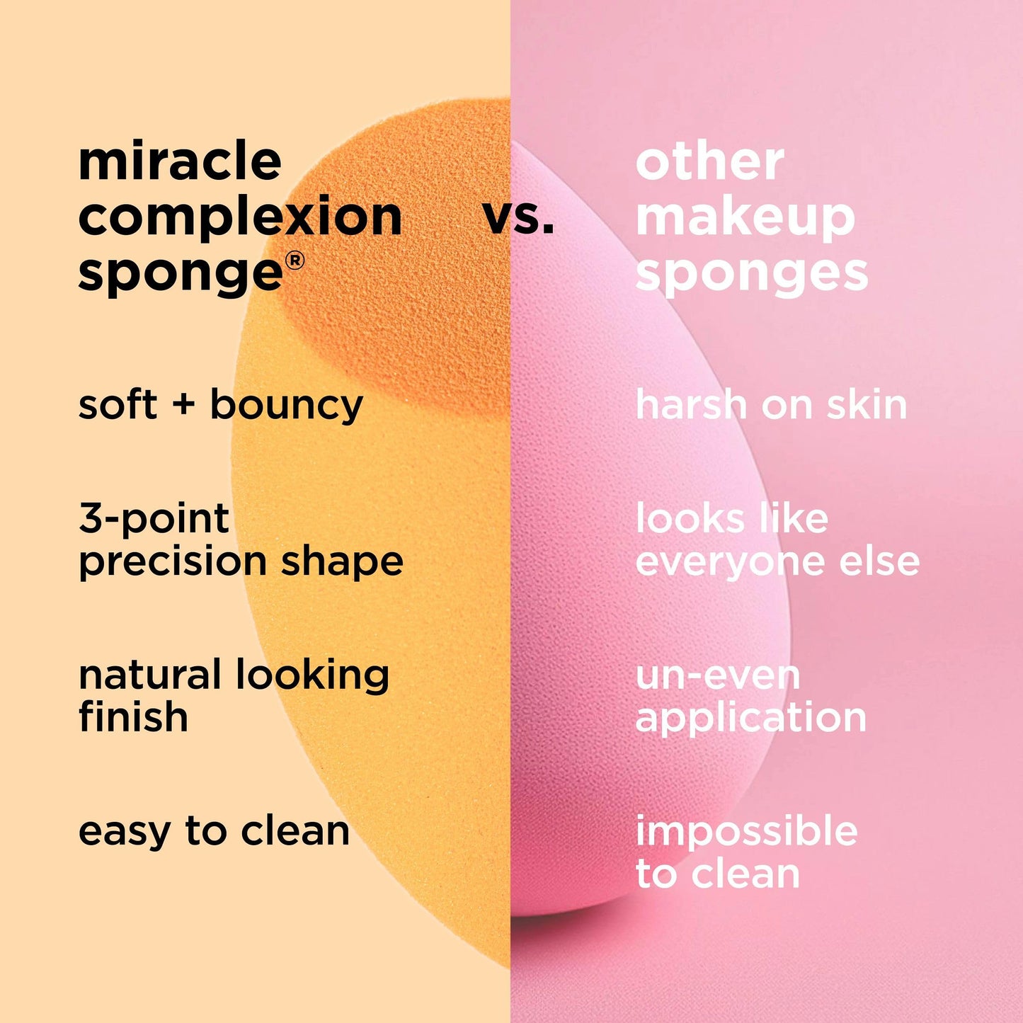 Real Techniques, Esponja Miracle Complexion, Esponja de Maquillaje Multifuncional 3 en 1, Tecnología de Espuma