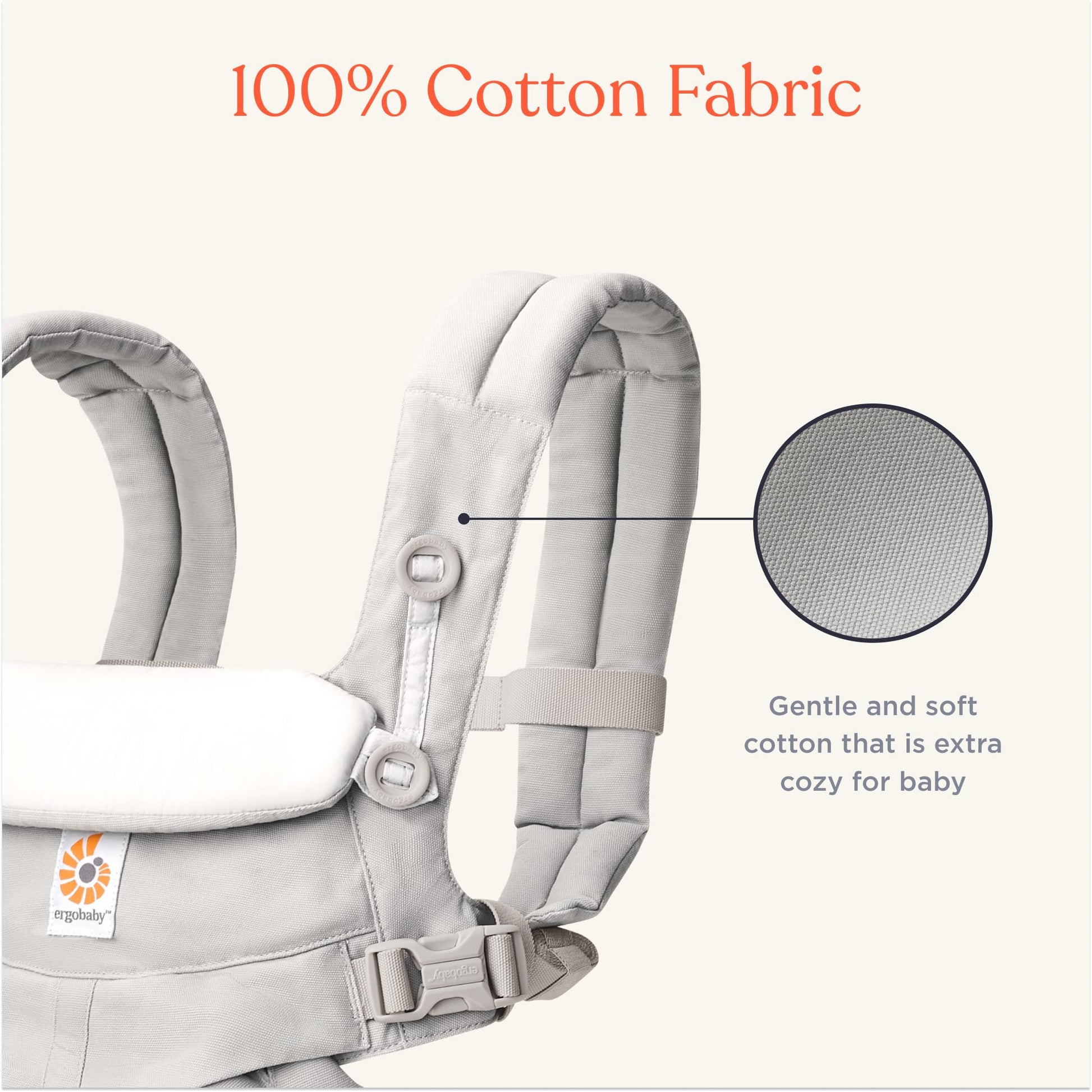 Portabebés Ergobaby Omni 360 Pearl Grey con Soporte Lumbar para Bebé