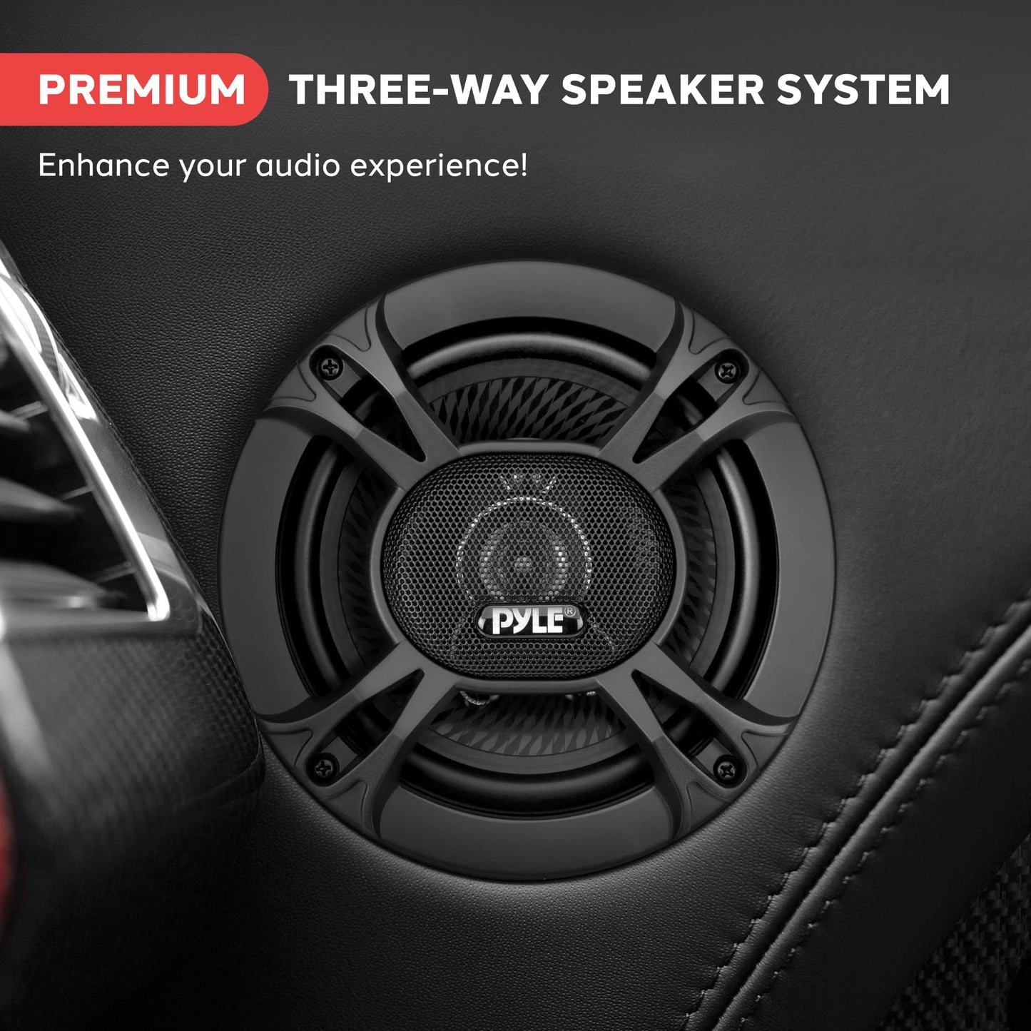 Bocinas para Coche Estéreo Universales Triaxiales de 6.5 Pulgadas 300 Watts Audio Profesional para el Auto Repuesto Rápido en Puertas o Laterales