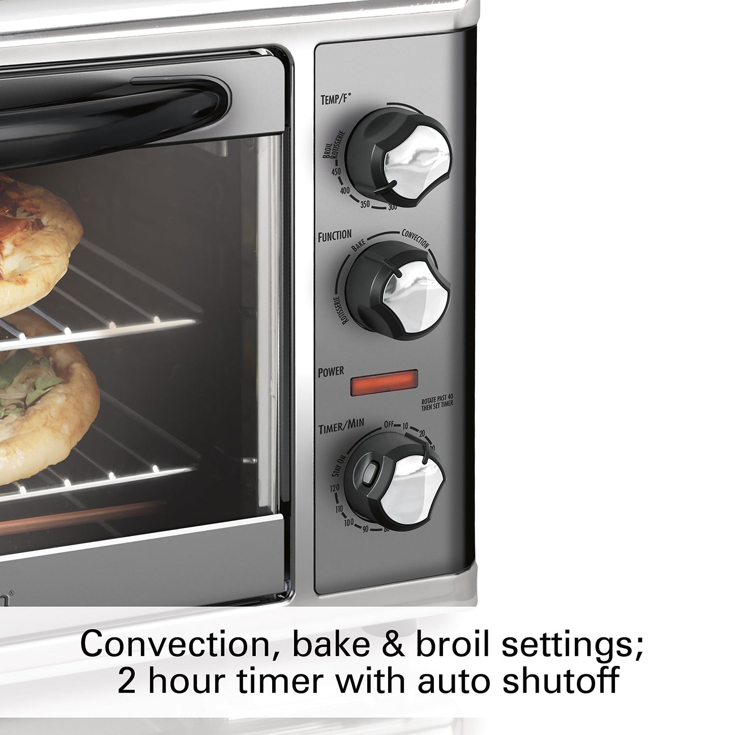 Hamilton Beach 31107D - Horno tostador de convección con asador, extragrande, negro e inoxidable