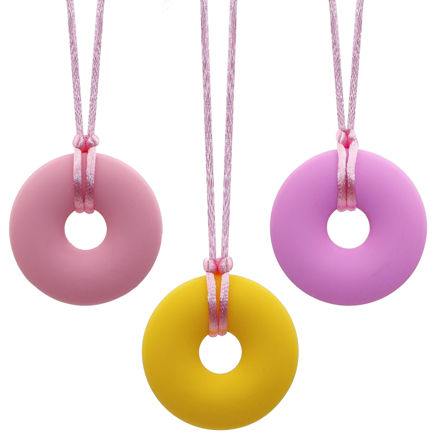 Collar sensorial masticable para adultos, paquete de 3 collares masticables de silicona para adolescentes, masticables, para autismo, TDAH, SPD, PICA y necesidades de masticación de motor oral