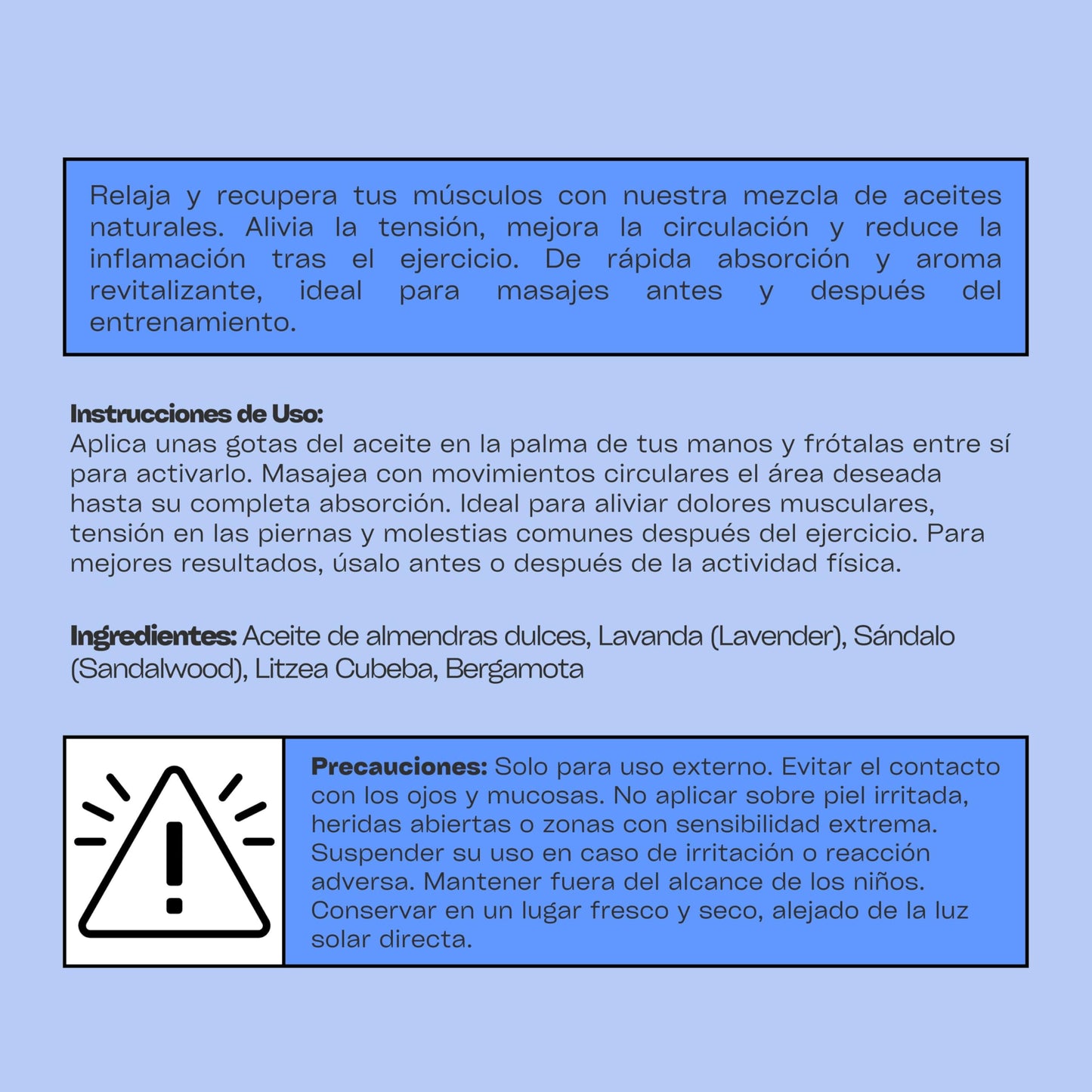 Aceite para Masaje Padifymx Natural Recuperación Muscular