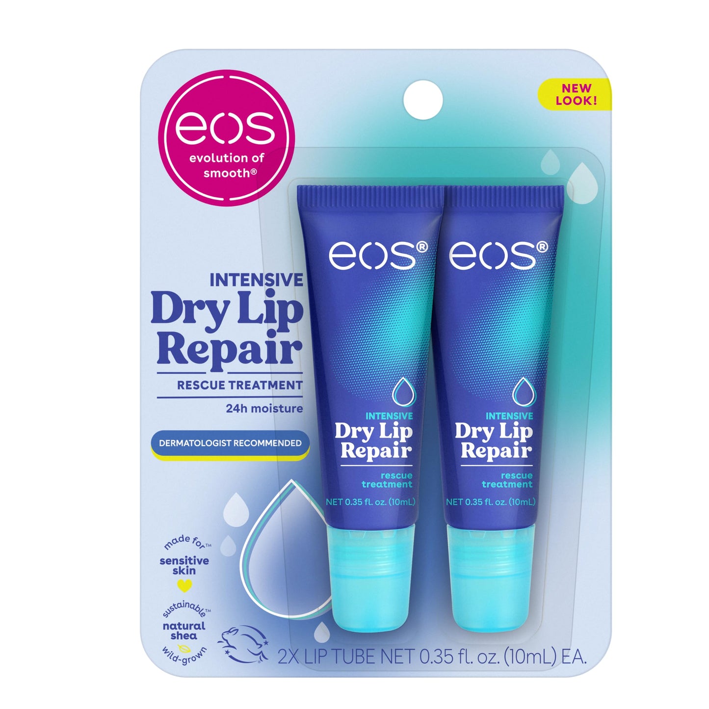 eos Lip Balm - The Hero | Lip Care to Repair and Protect Chapped and Dry Lips | Instant Hydration with Natural Ingredients |Twin Pack of 0.35 oz Each