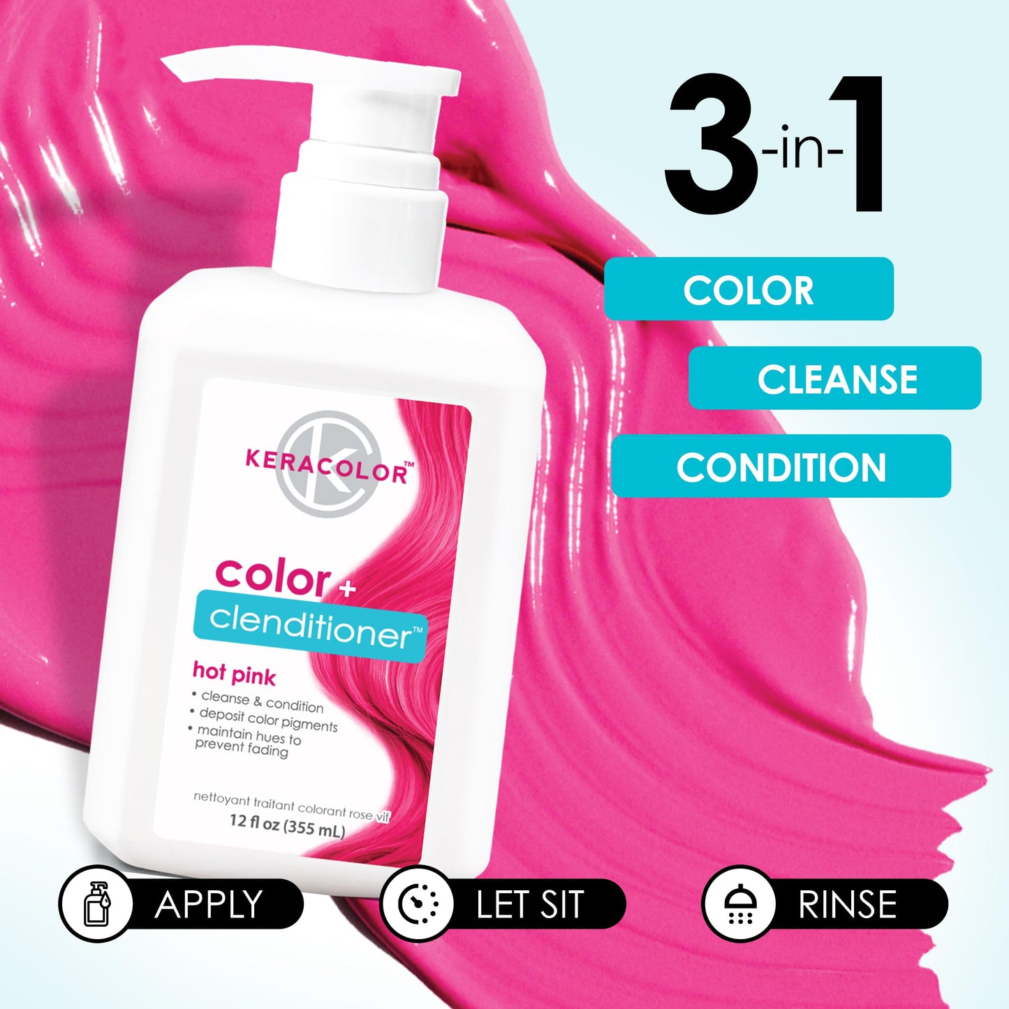 Acondicionador Keracolor rosa intenso Plus 12 onzas