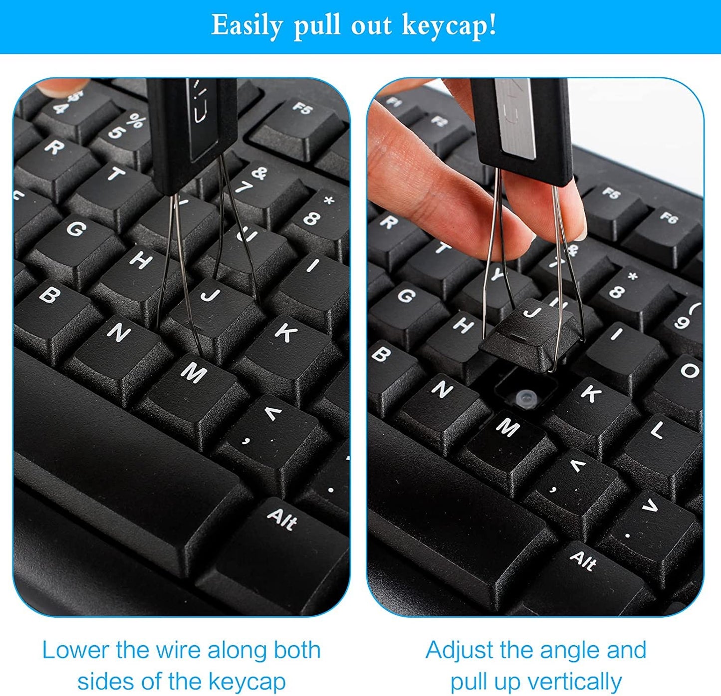 4 Piezas Extractor De Teclas Extractor De Teclas de Metal Acero Inoxidable Removedor De Teclado con Cepillo para Teclado Herramienta Imprescindible para Teclado y Limpieza del Hogar (Negro)
