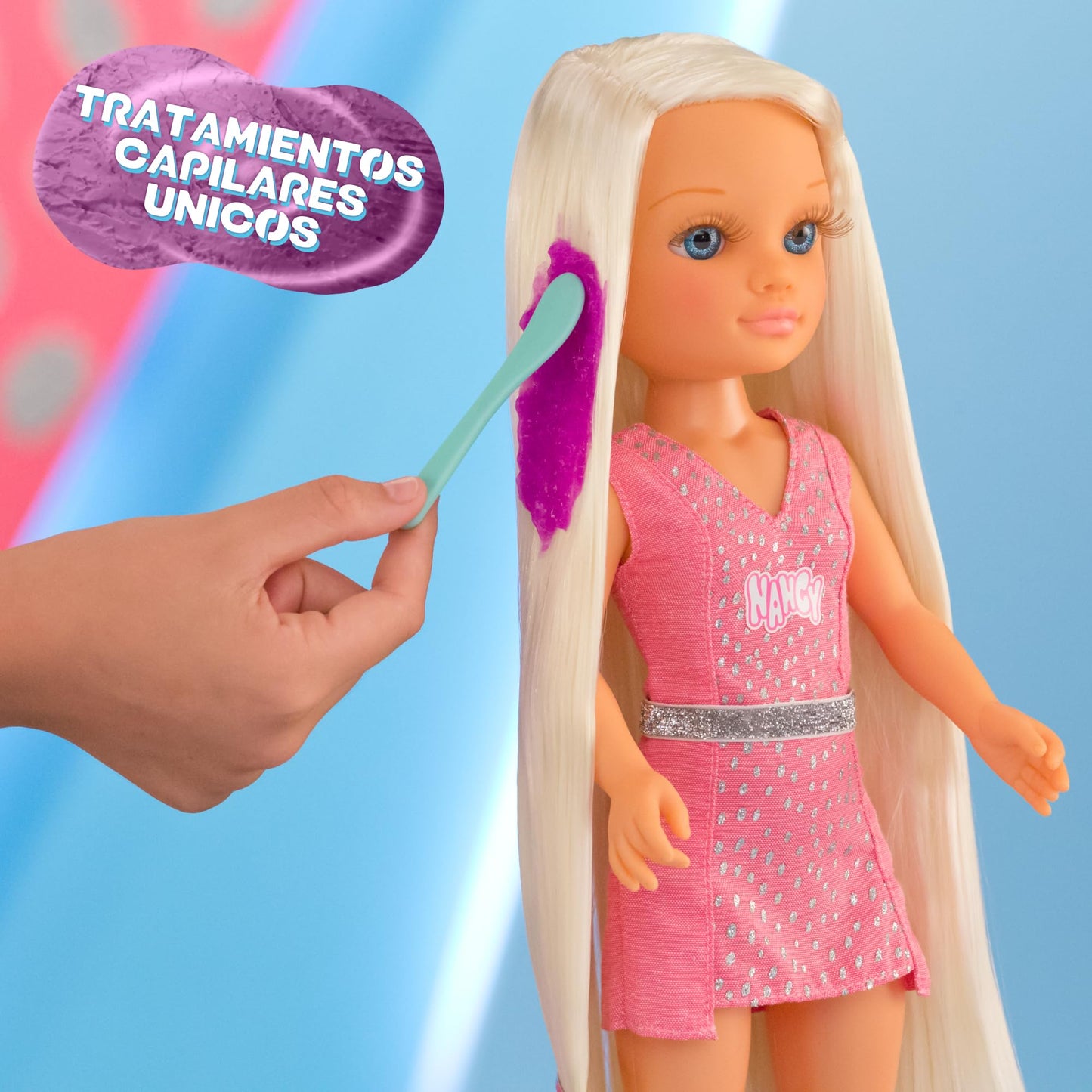 Muñeca Nancy pelo súper largo Famosa pupurina y mechas