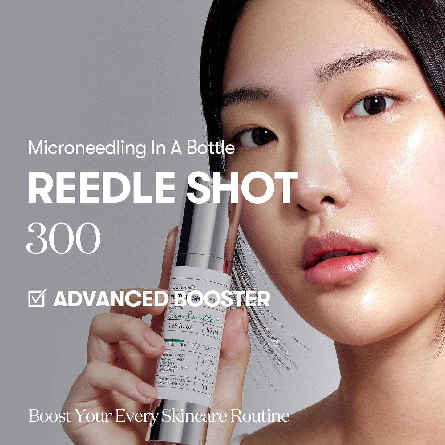 VT COSMETICS CICA Reedle Shot 300, suero de microagujas Advanced Night Exosome, centella asiática, ácido hialurónico, propóleo, piel suave, regeneración, piel de cristal, potenciador de la piel cor