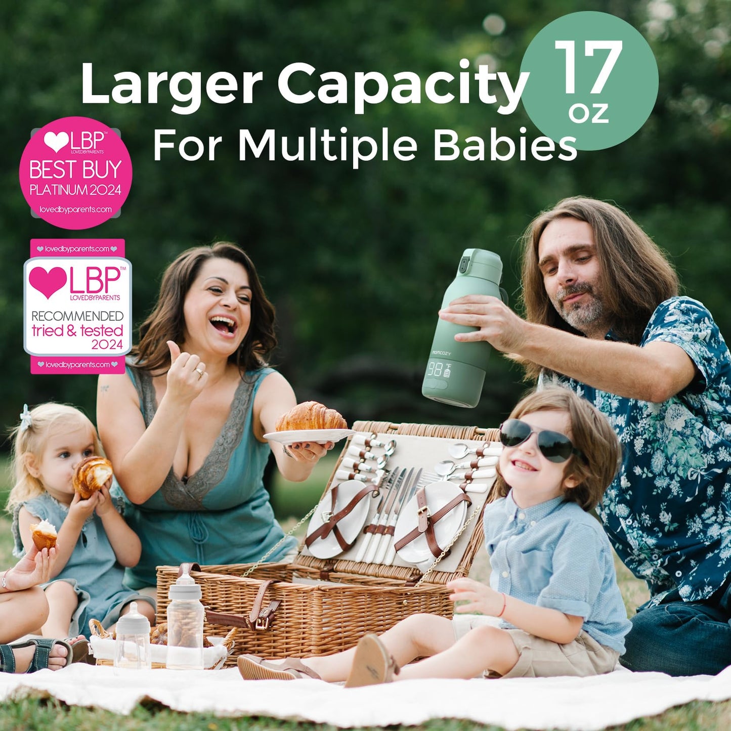 Calentador de Leche Momcozy Portátil con Doble Modo de Calentamiento y Gran Capacidad para Viajes