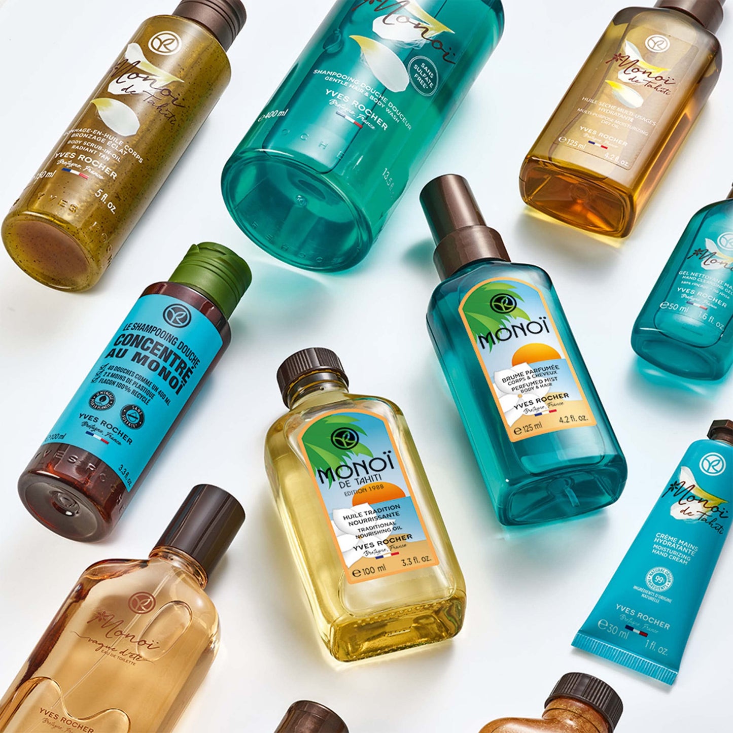 Yves Rocher Monoi de Tahiti Aceite Brillante - Nutrición e Iluminación para Cuerpo y Cabello, 150ml