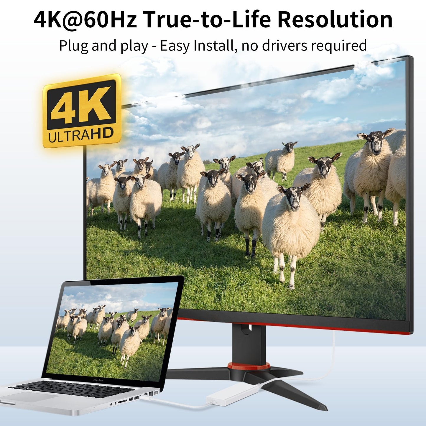 Adaptador USB C a Mini DisplayPort 4K a 60Hz con Puerto de Carga PD de 65 W y 2 Puertos USB 2.0