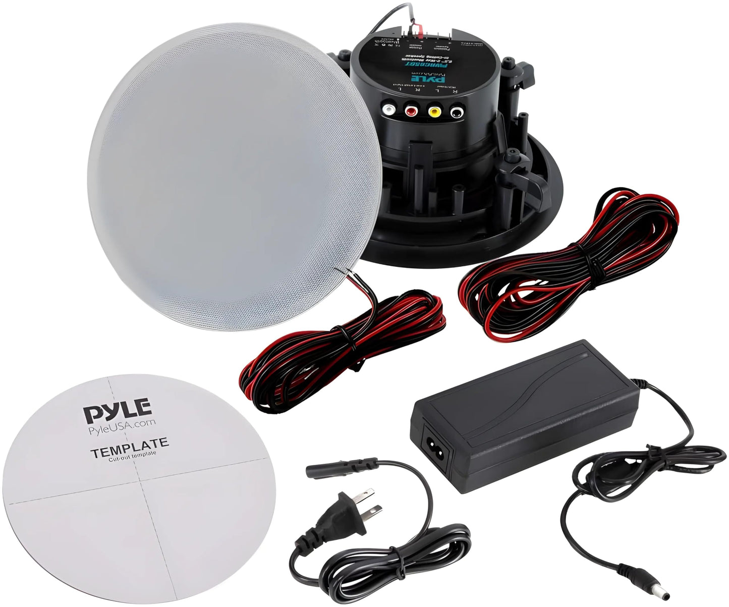Pyle Bocinas de Montaje en Techo y Pared de 6.5" 300W, Kit de Subwoofer Estéreo de 2 Vías Dual con Bluetooth Inalámbrico, Montaje Empotrado en Pared y Techo para Sistema de Sonido Surround en Casa