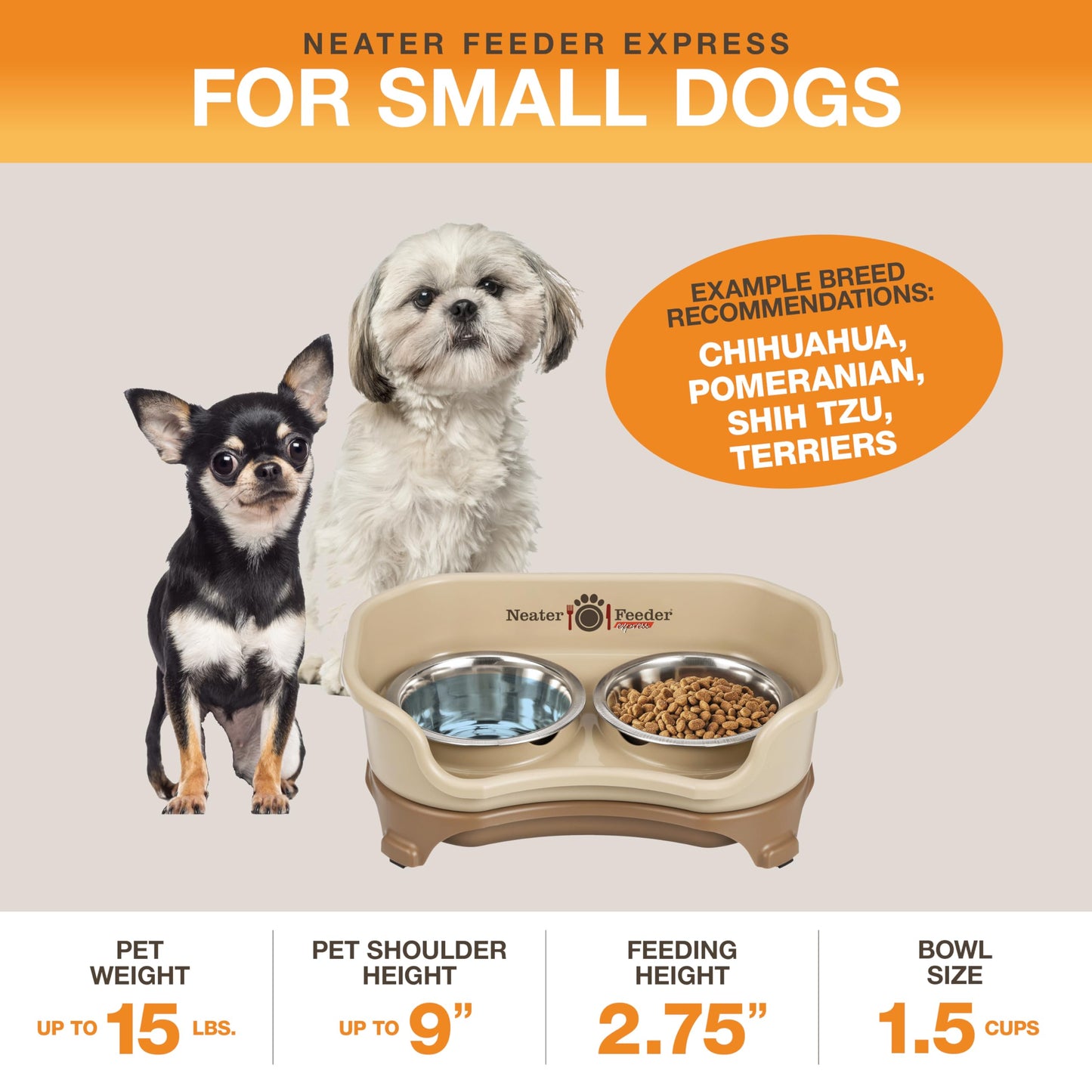 Comedero Neater Feeder Express Acero Inoxidable Diferenciador para Perros Pequeños