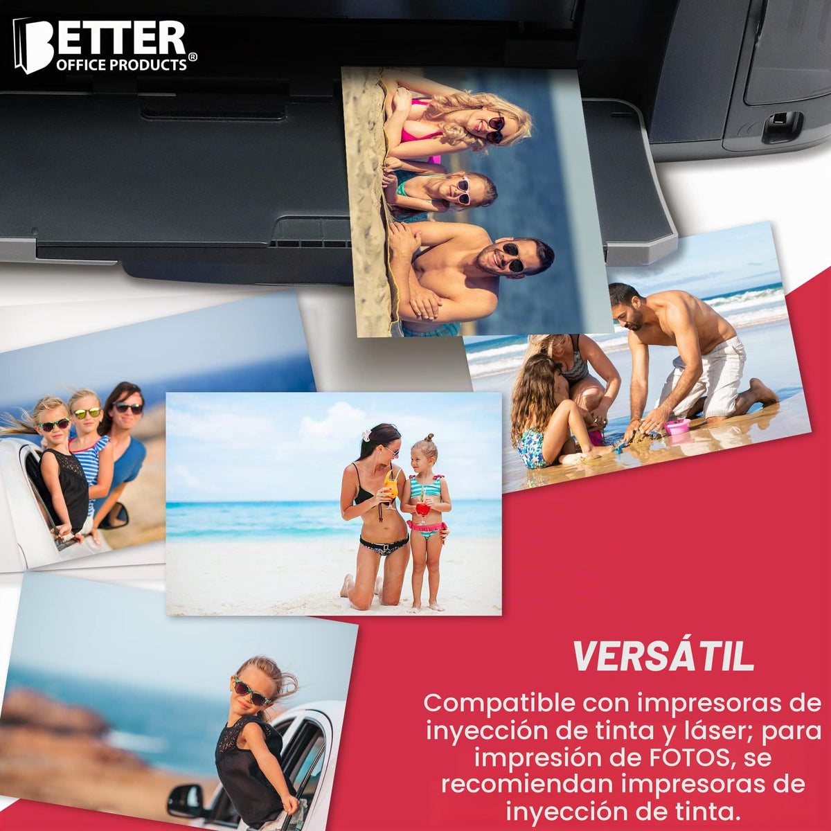 Papel Fotográfico Better Office Products Brillante Alta Calidad 10.16 x 15.24 cm 200 g/m² Paquete 400 Hojas