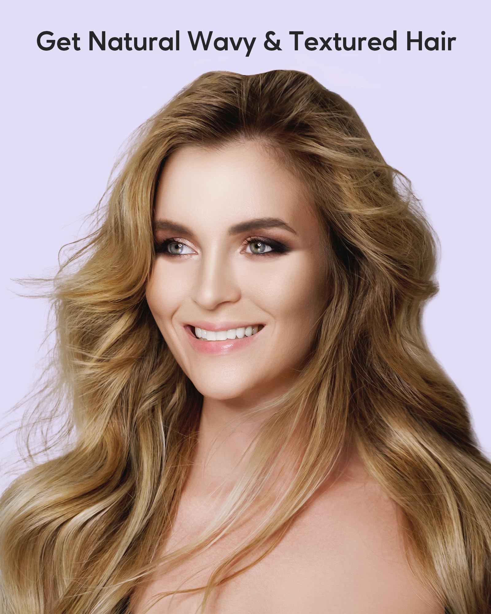 Wavytalk Cepillo térmico de 1.5 pulgadas Blowout Express iónico con calefacción que crea un aspecto de soplado sin esfuerzo y logra hermosos rizos, doble voltaje (morado)