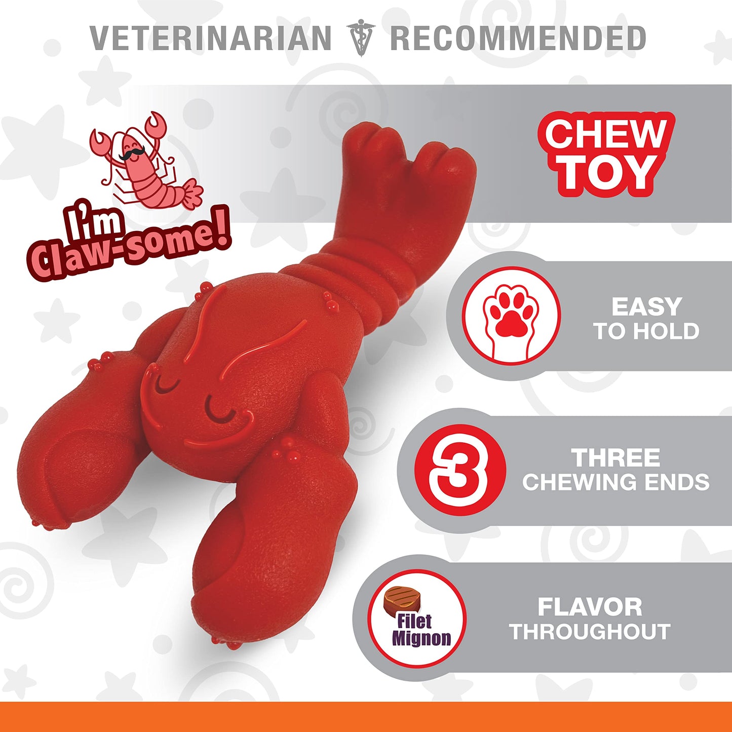 Juguete para Perros Nylabone Langosta Sabor Filet Mignon para Masticadores Agresivos