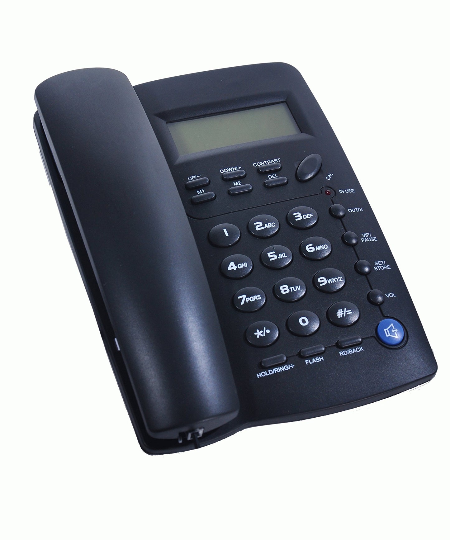 ORNIN Y043 Corded Telephone with Speaker, Display, Basic Calculater and Caller ID, Black