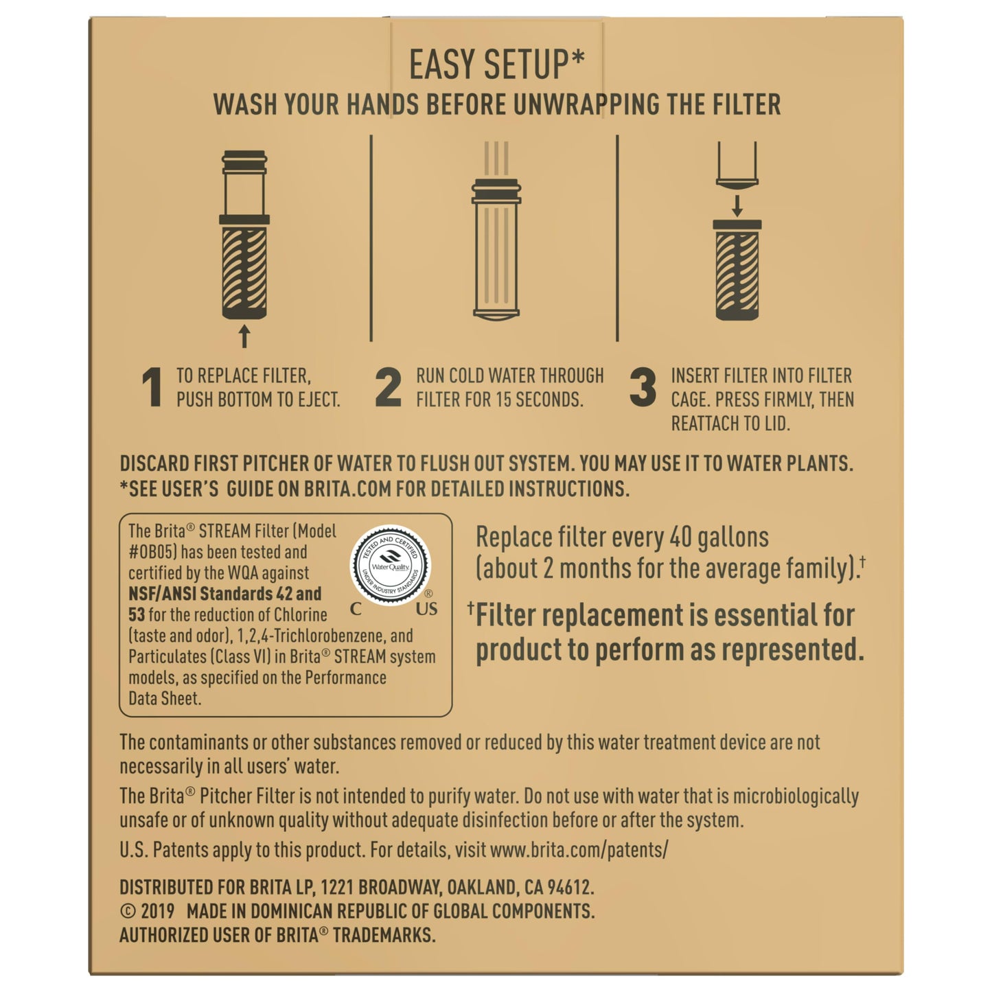 Filtro de Agua BRITA Stream Transparente con Tecnología Libre de BPA