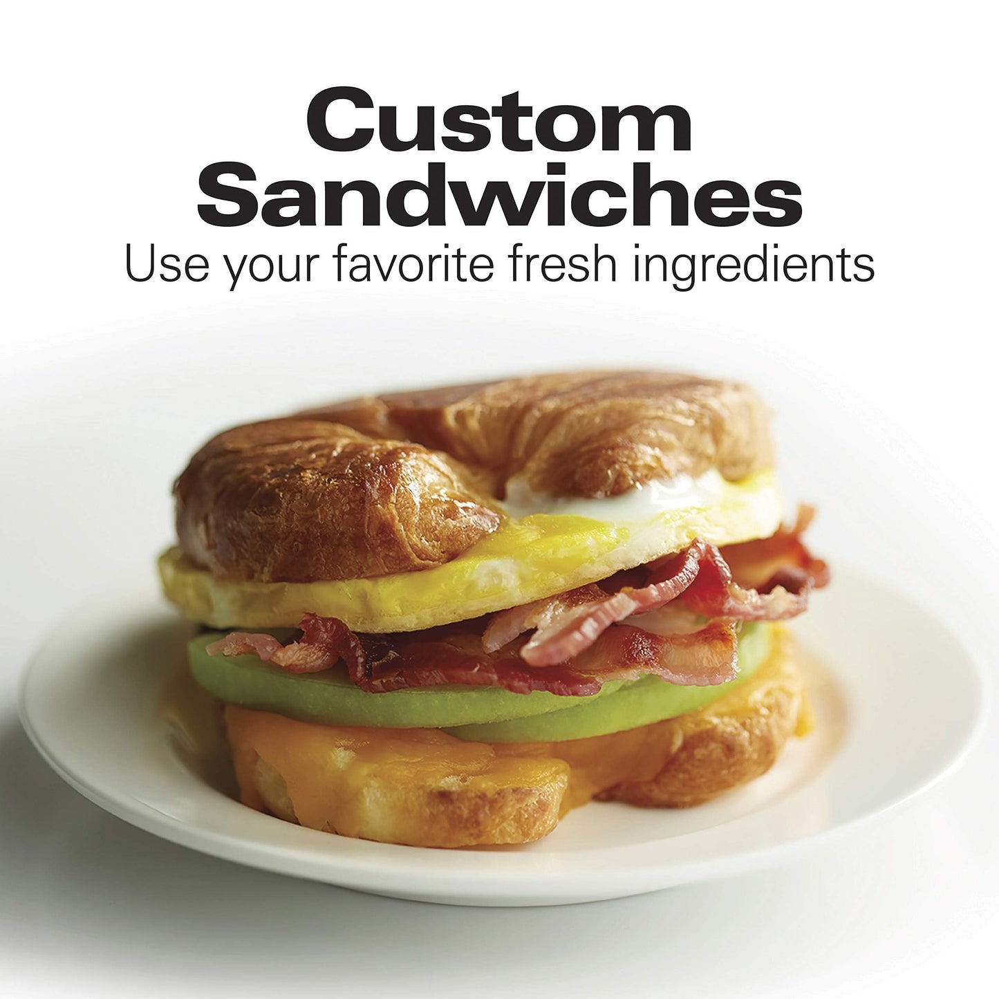 Hamilton Beach 25475 Sandwichera para desayuno, gris, Negro, Único, 1