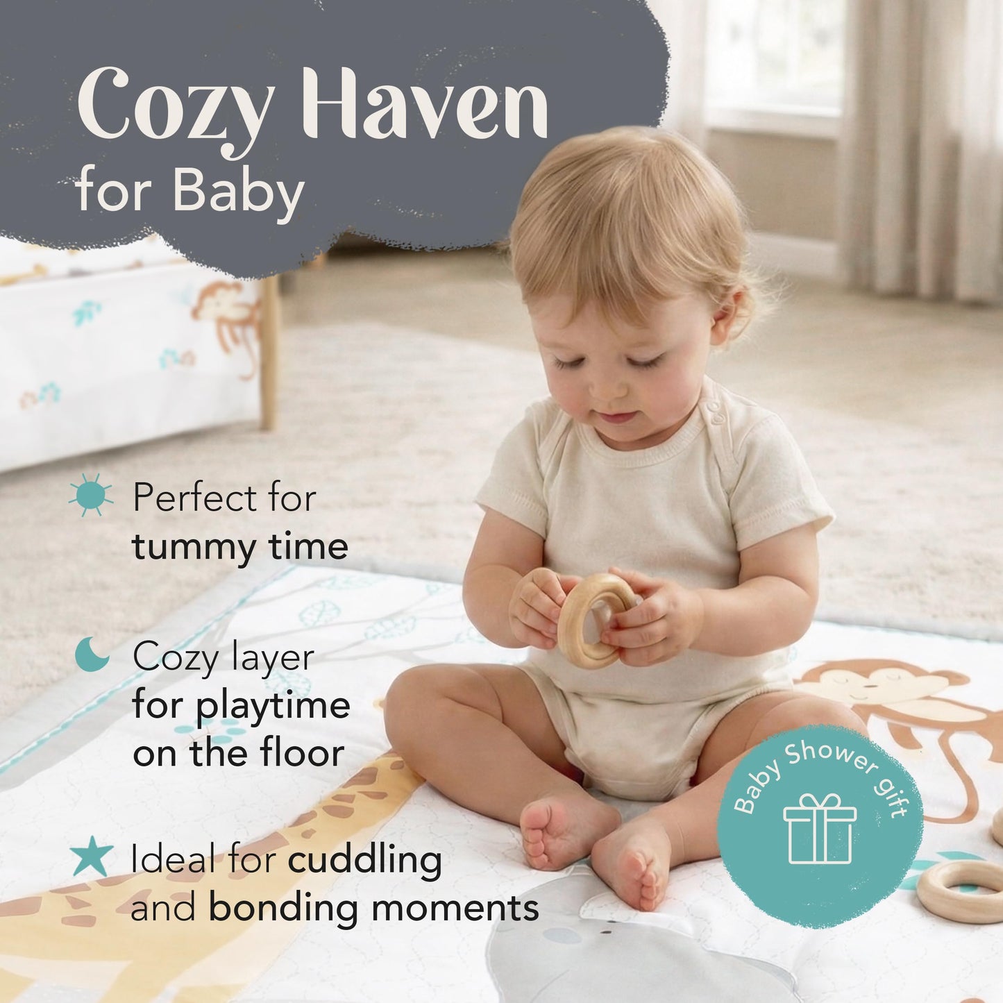 El juego de cama de 3 piezas para cuna de The Hōmistry para niños y niñas - Edredón reversible, sábana ajustada, falda de cuna - Juego de ropa de cama para cuna de microfibra suave, transpirable y