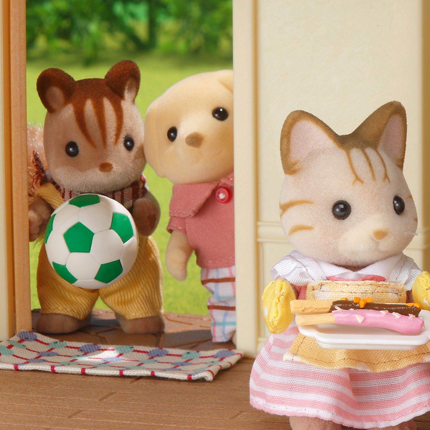 Calico Critters, Sandy Cat Family, muñecas, Cifras de casa de muñecas, Juguetes coleccionables, Premium, 3 Pulgadas