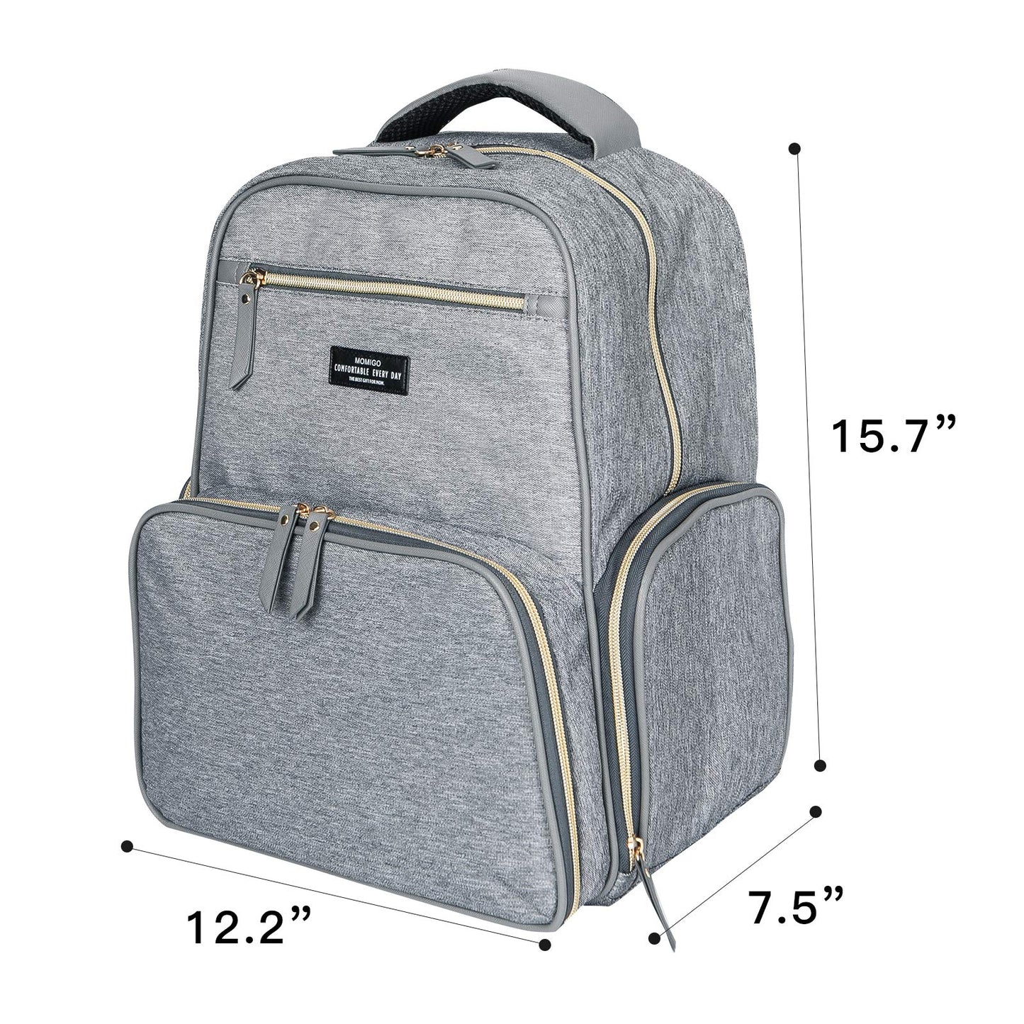 Mochila de extracción de leche para pañales, mochila multifunción para trabajo al aire libre con bolsillo aislante, gris, L