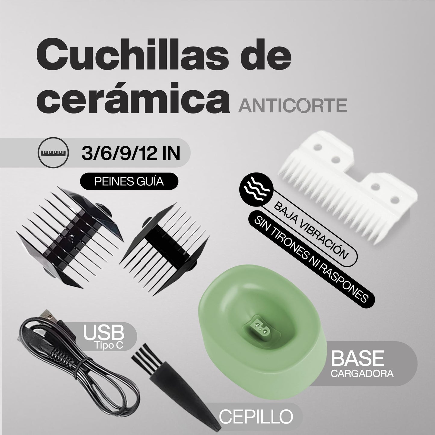 ZOMA | Rasuradoras para Hombre - Verde | Maquina para Cortar Cabello, Corporal y Zonas Íntimas | Rasuradora Electrica Hombre | Afeitadora electrica Hombre con Cuchillas de Cerámica Anti Corte