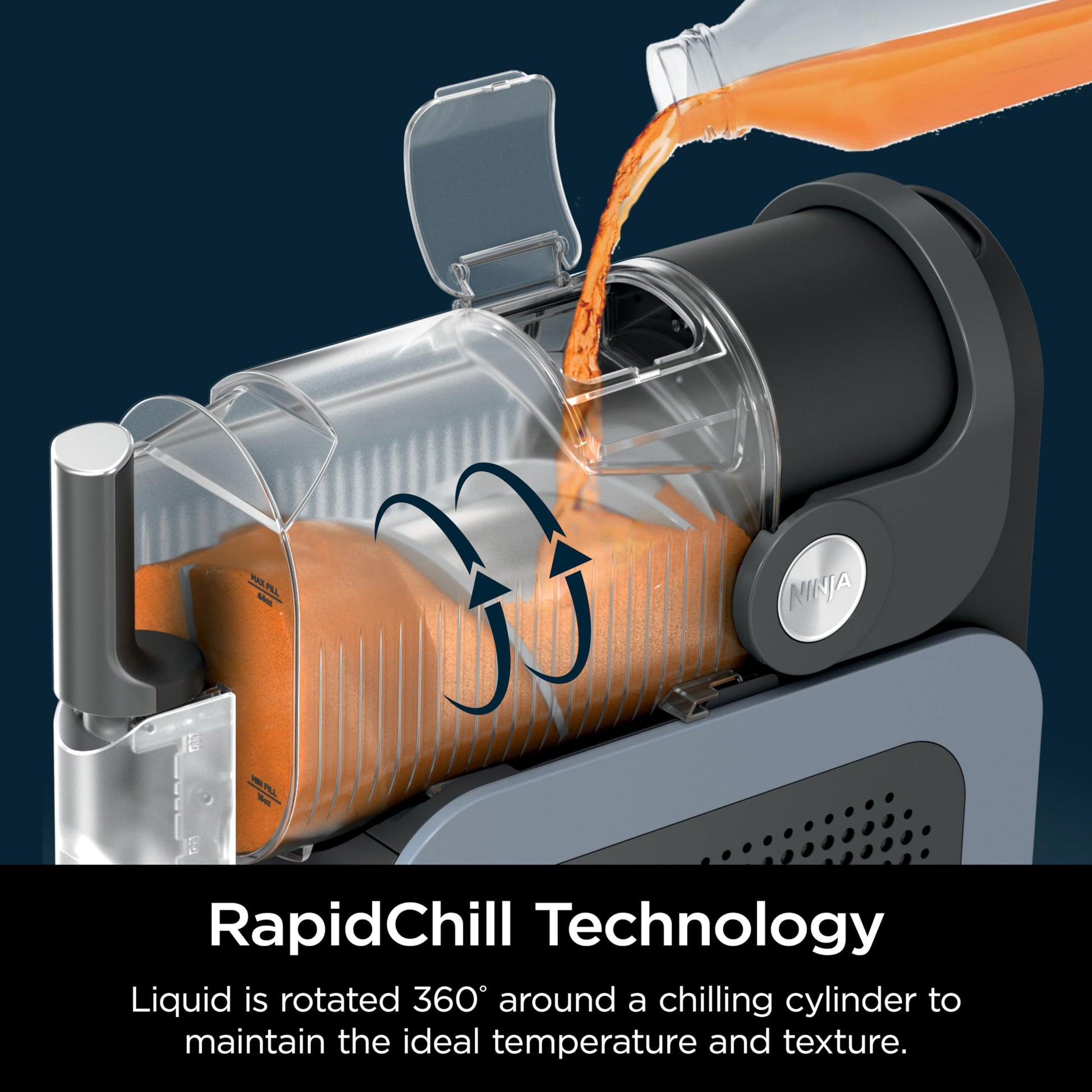 Máquina de Bebidas Congeladas Ninja Negro RapidChill 86 Onzas con 5 Programas Preestablecidos