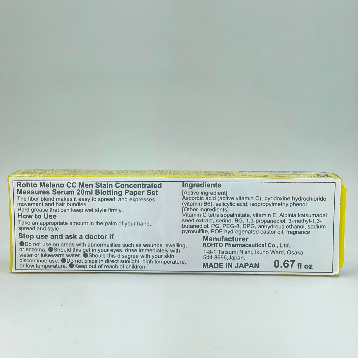 Rohto Melano CC Men Medicinal Stain Concentrated Measures Serum 20 ml
