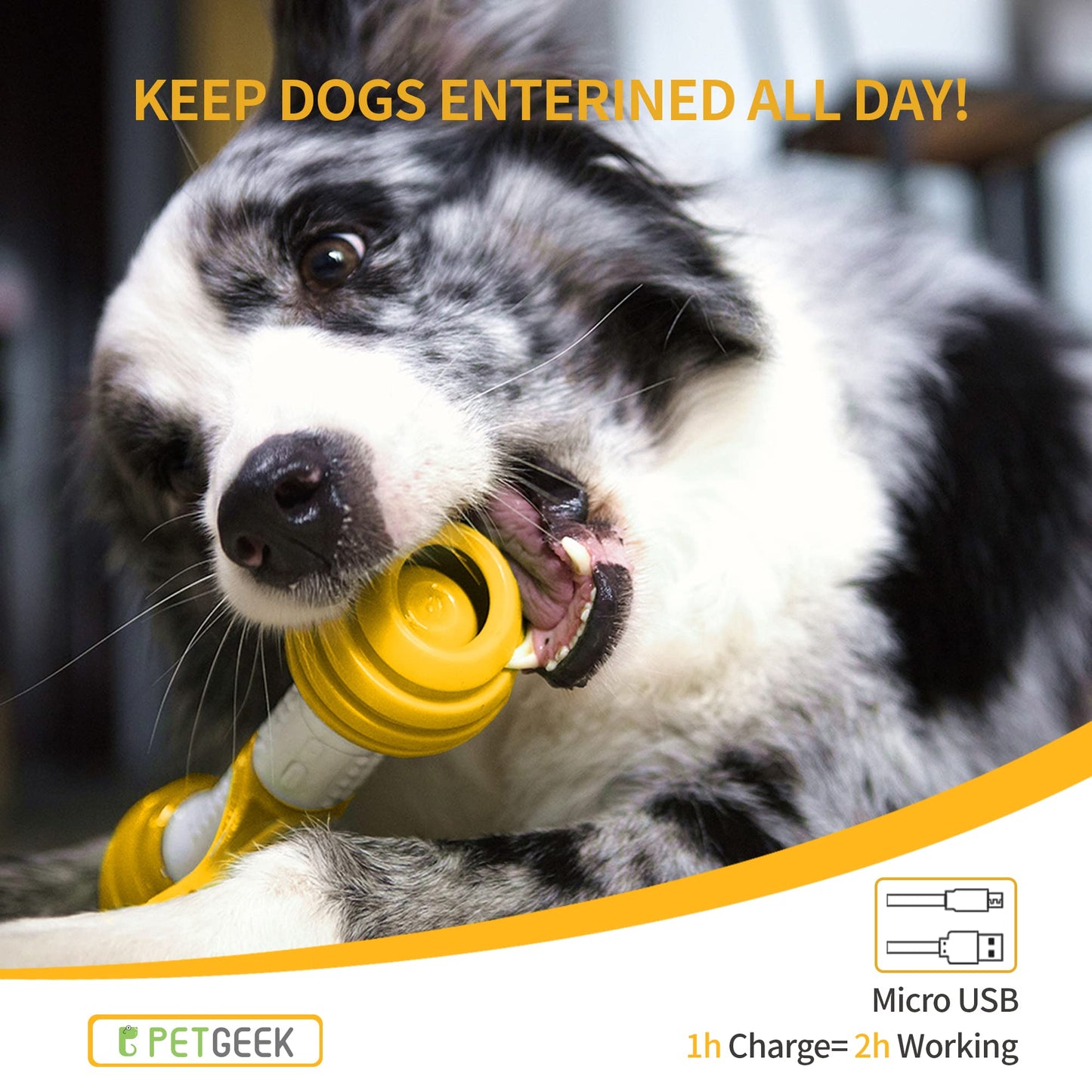 PETGEEK Juguetes Interactivos Para Perros, Juguetes Automáticos Para Perros Para Mantenerlos Ocupados, Huesos Electrónicos Para Perros Con Material Seguro Y Duradero, Equipado Con Usb Recargable () Medio A