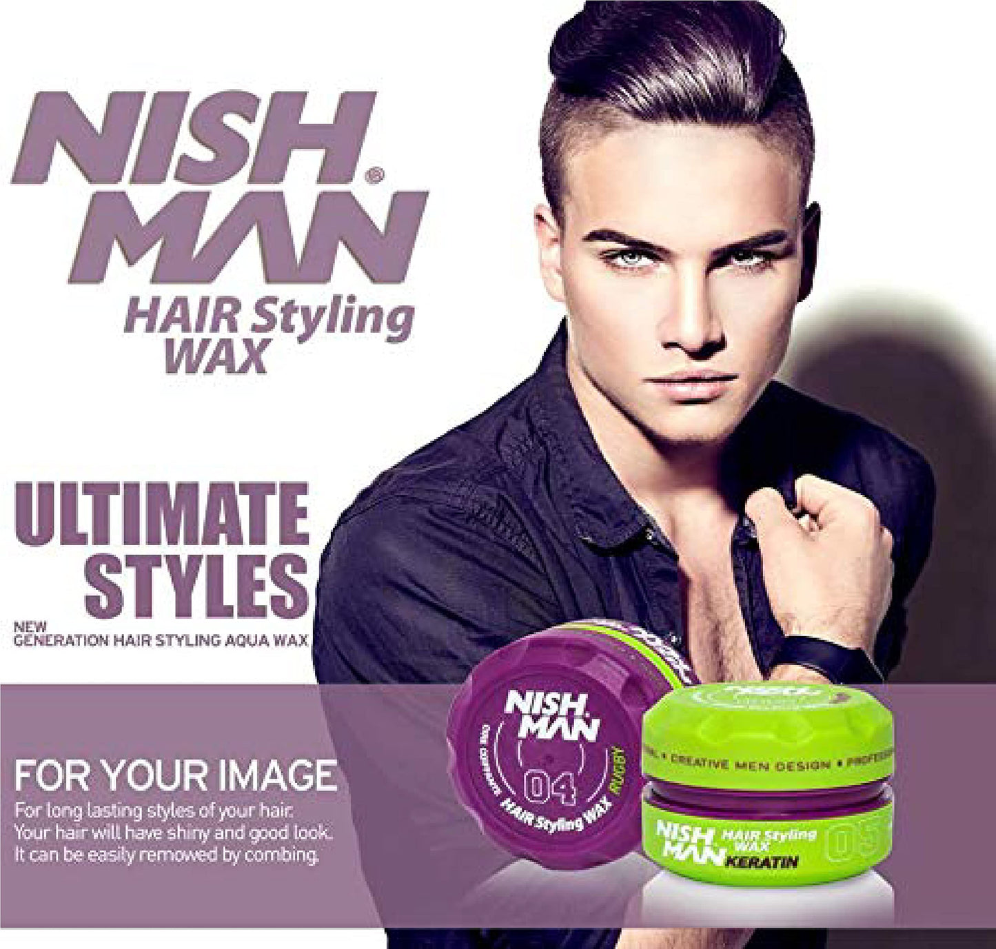 Nishman Serie Hair Styling (04 Rugby AQUA WAX, 150 ml)