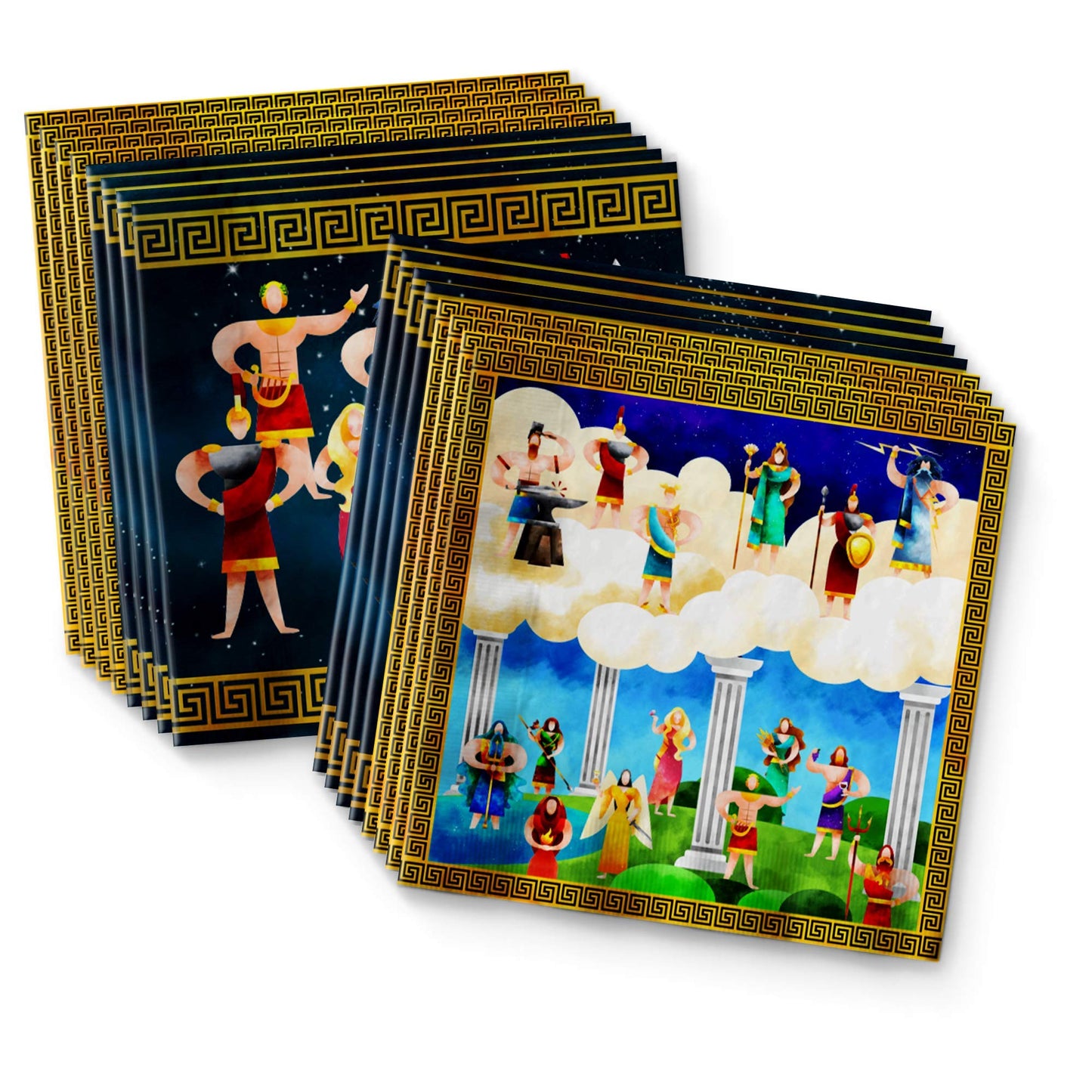 Juego de suministros para fiesta de cumpleaños de mitología griega, juego de platos, servilletas, tazas, vajilla para 16