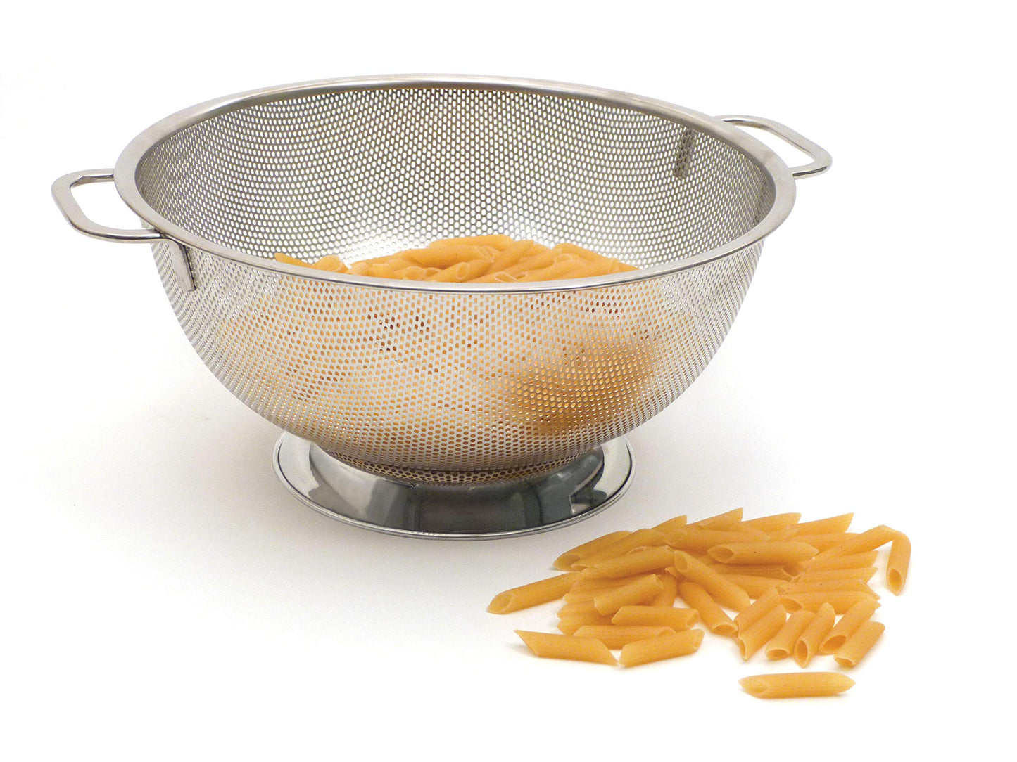 Colador Strainer RSVP International Endurance Acero Inoxidable Perforado 3 Cuartos