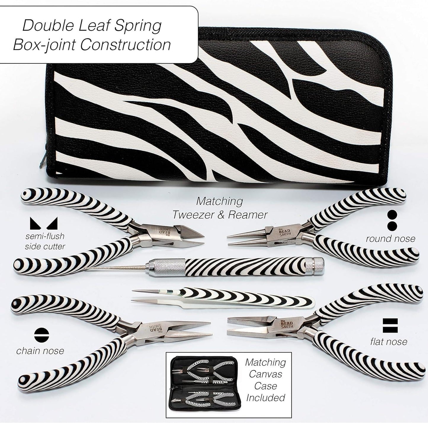 Beadsmith xtl-7654 6 Piezas Zebra Herramienta Kit con Funda