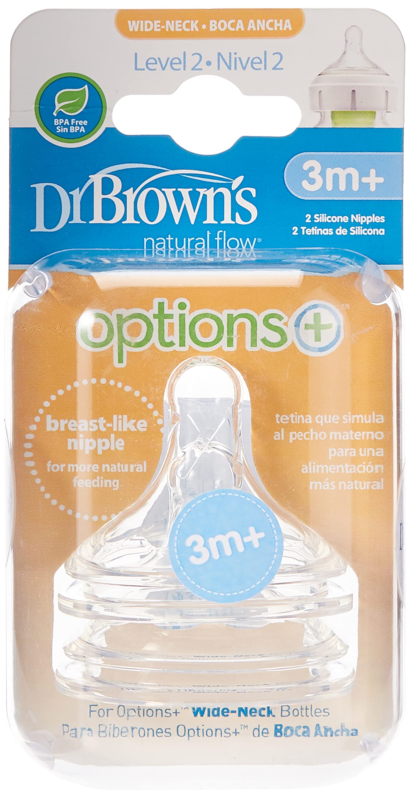Dr. Brown's Tetina cuello ancho Options+ nivel 2