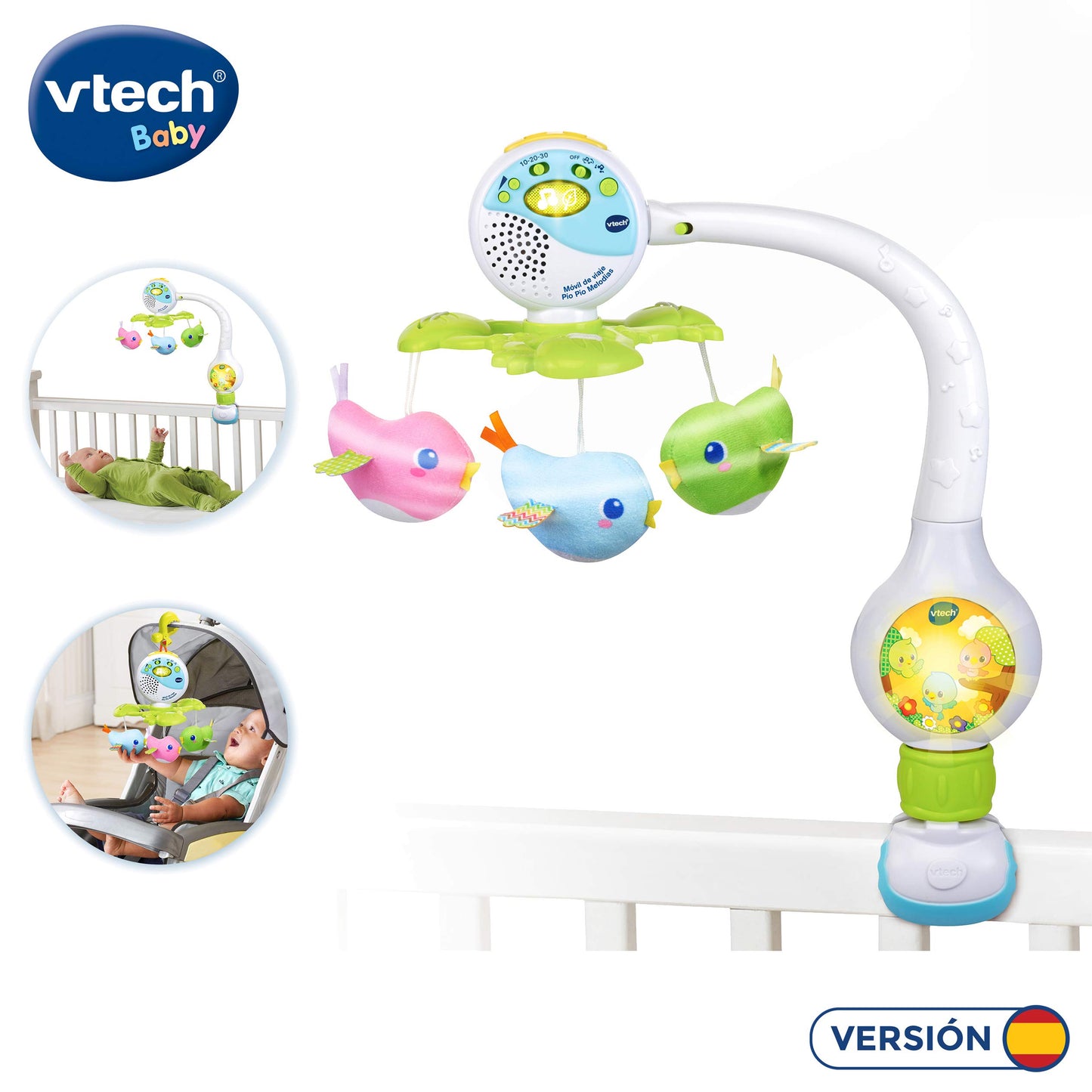 Móvil de Viaje VTech Multicolor Pío Pío Melodías para Bebé