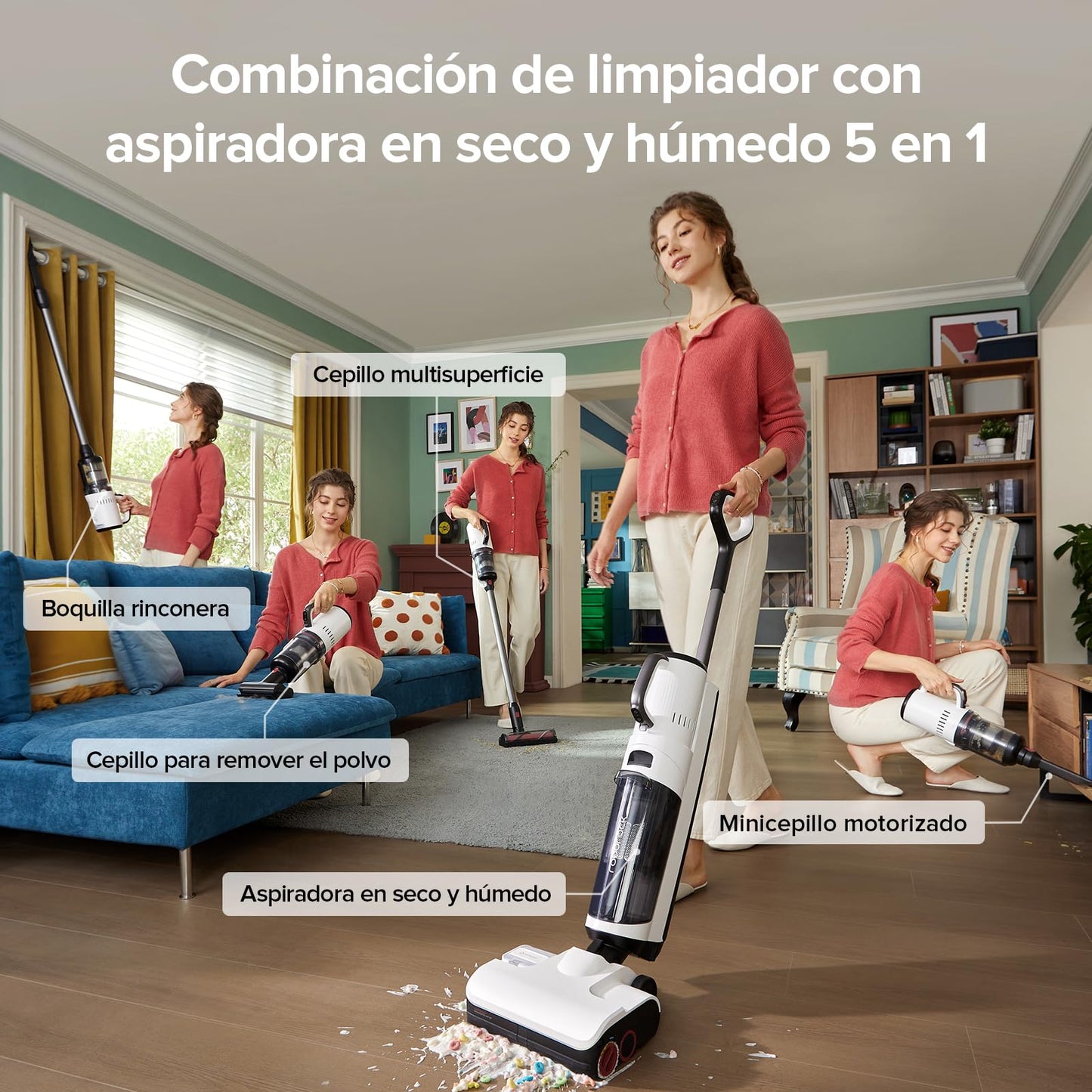 Aspiradora Roborock Dyad Pro Combo Blanco para Múltiples Superficies 5 en 1