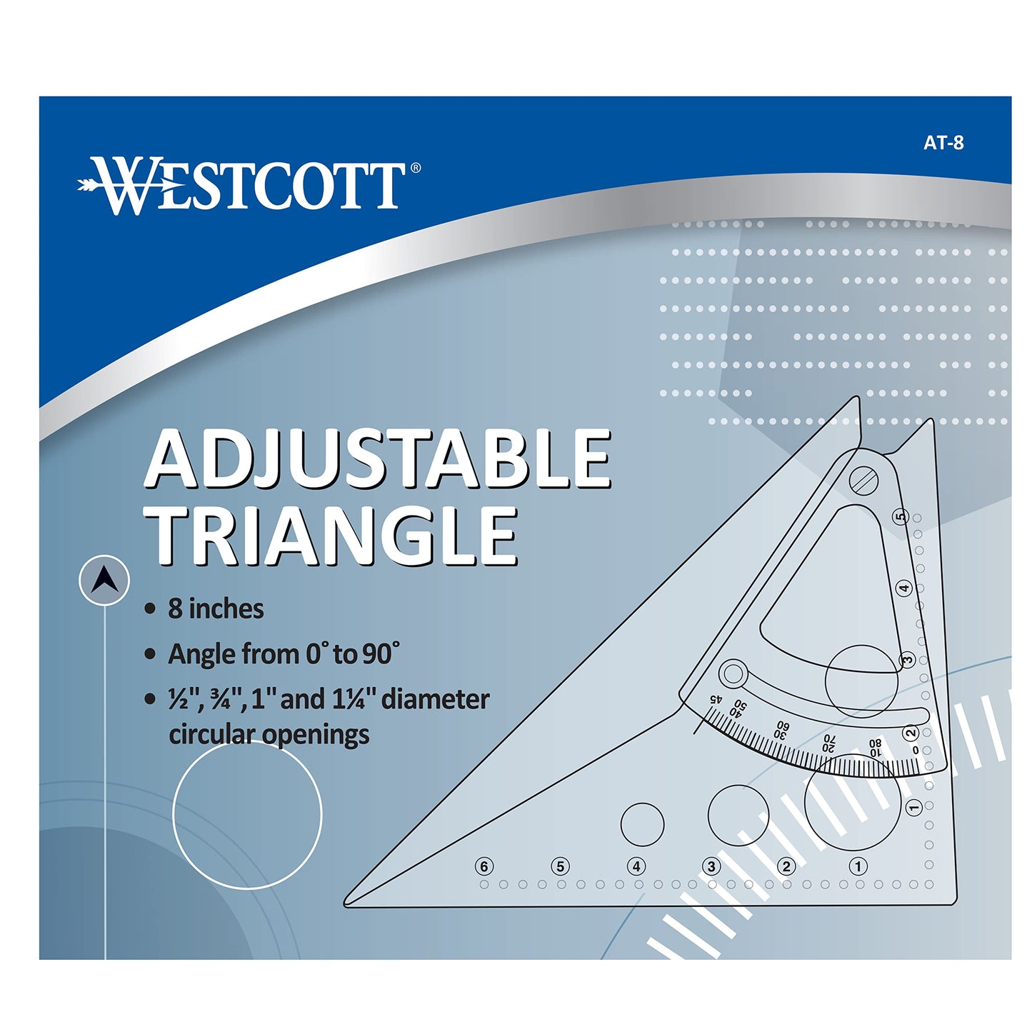 Westcott - Escala triangular ajustable de 8 pulgadas, at-8
