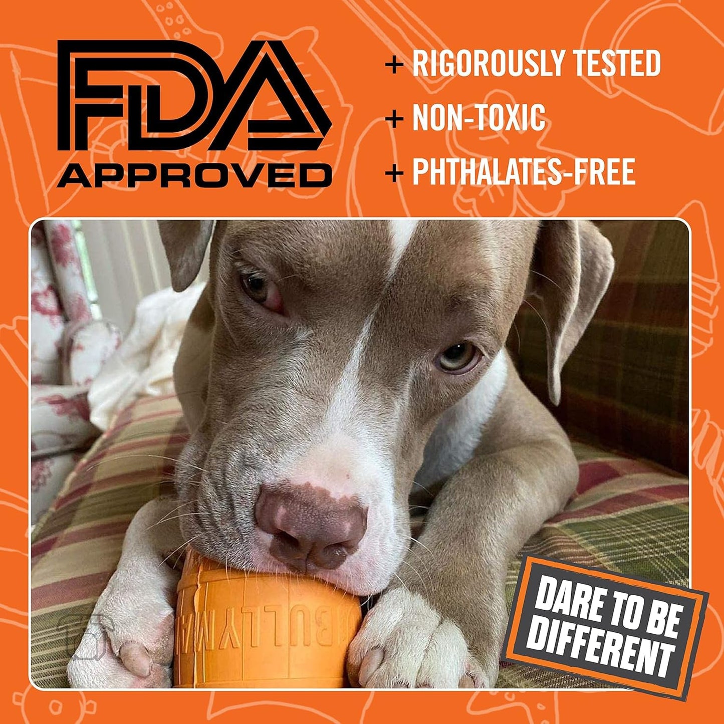 BULLYMAKE - The Keg - Juguete masticable de Goma - Fabricado en Estados Unidos