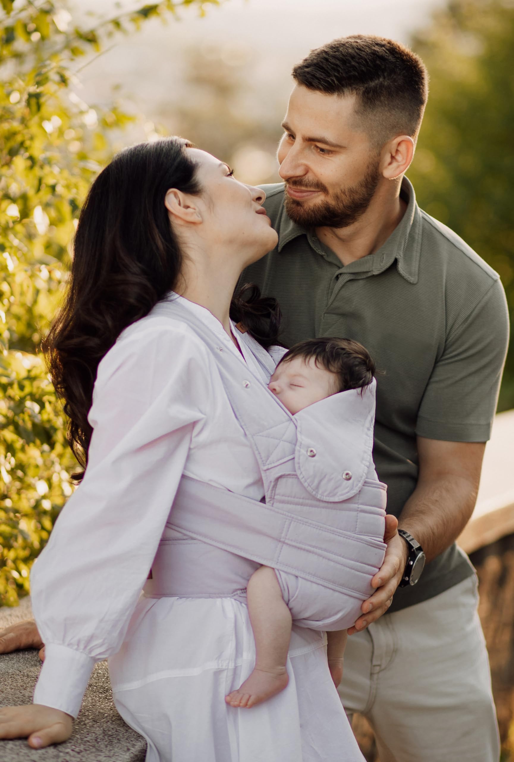 Portabebés Ajustable Marsupi Morado Lila Algodón Orgánico para Recién Nacido Talla SM