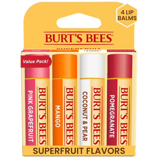 Burt's Bees Bálsamo Labial Sabor a Frutas - Superfruit Lipbalm - Pack x4