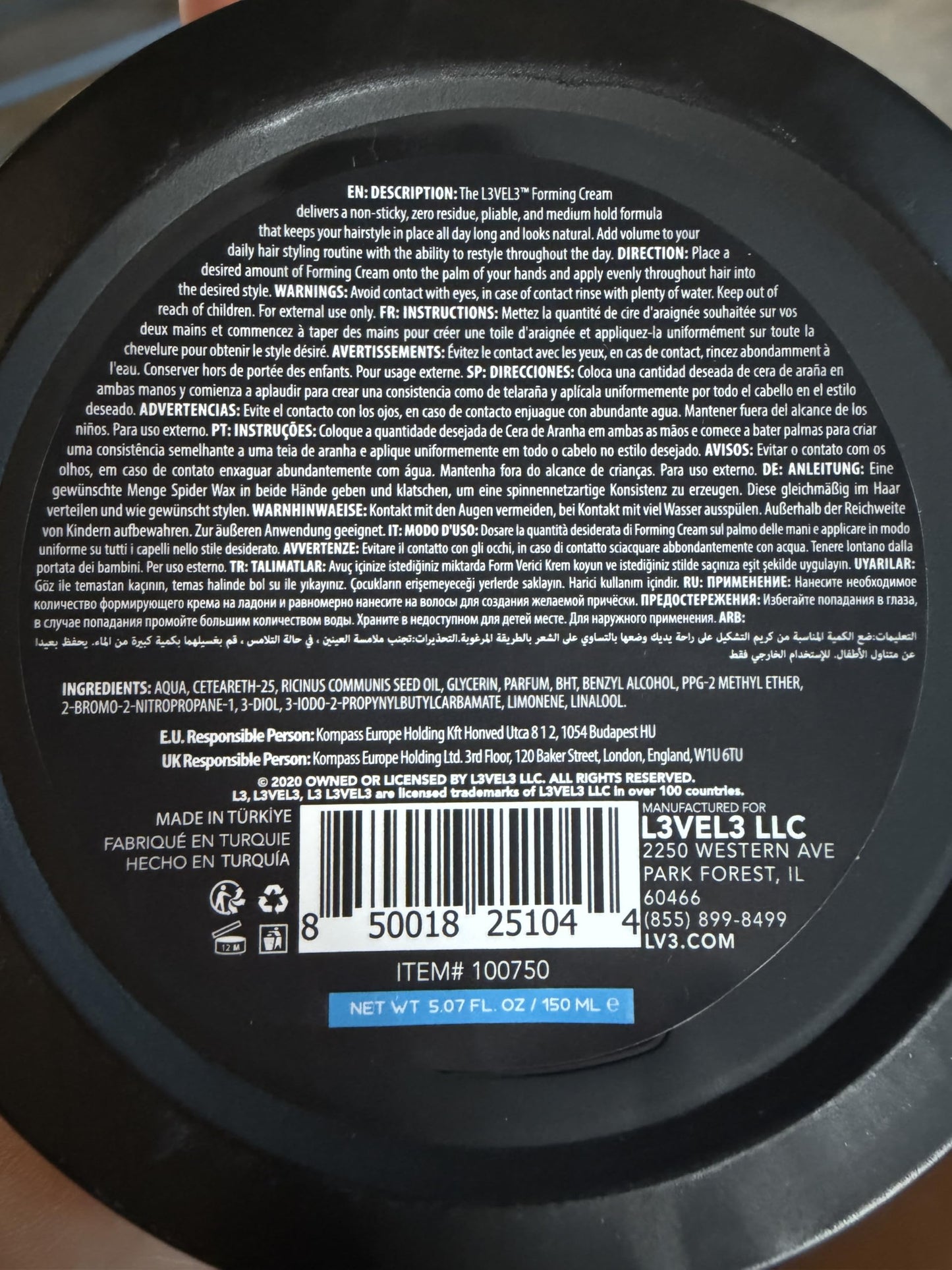 L3VEL3 Forming Cream - Más Volumen - Suma Brillo y Crea Textura - No Deja Residuos - Consistencia Liviana y Cremosa - Se Quita con Facilidad - Para Todo Tipo de Cabello - 150 ml