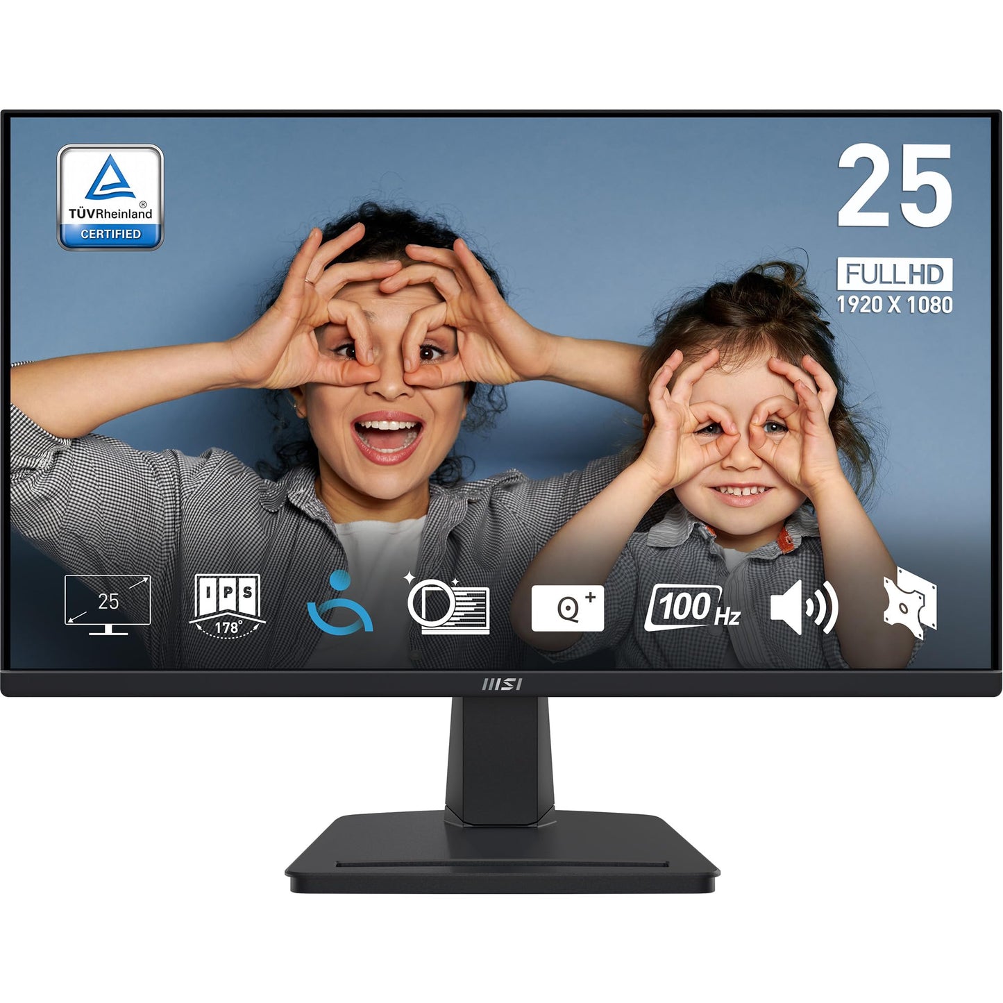 MSI Pro MP251 24.5" IPS 1920 x 1080 (FHD), 100Hz, sincronización adaptativa, HDMI, Puerto VGA, Montaje VESA, inclinación, Altavoz, 1 ms, Negro