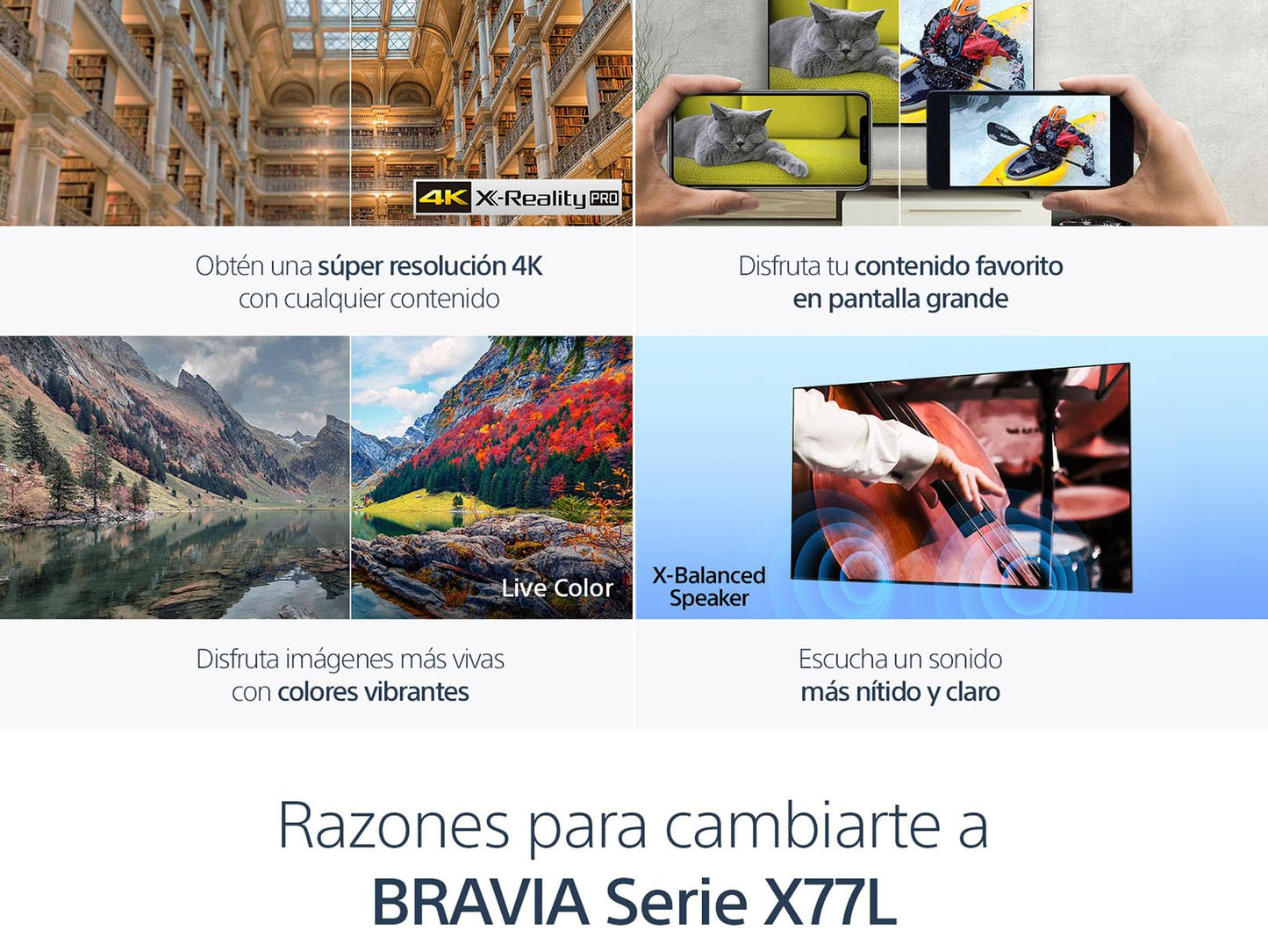 Sony Pantalla 50 Pulgadas KD-50X77L BRAVIA LED 4K UHD Smart Google TV