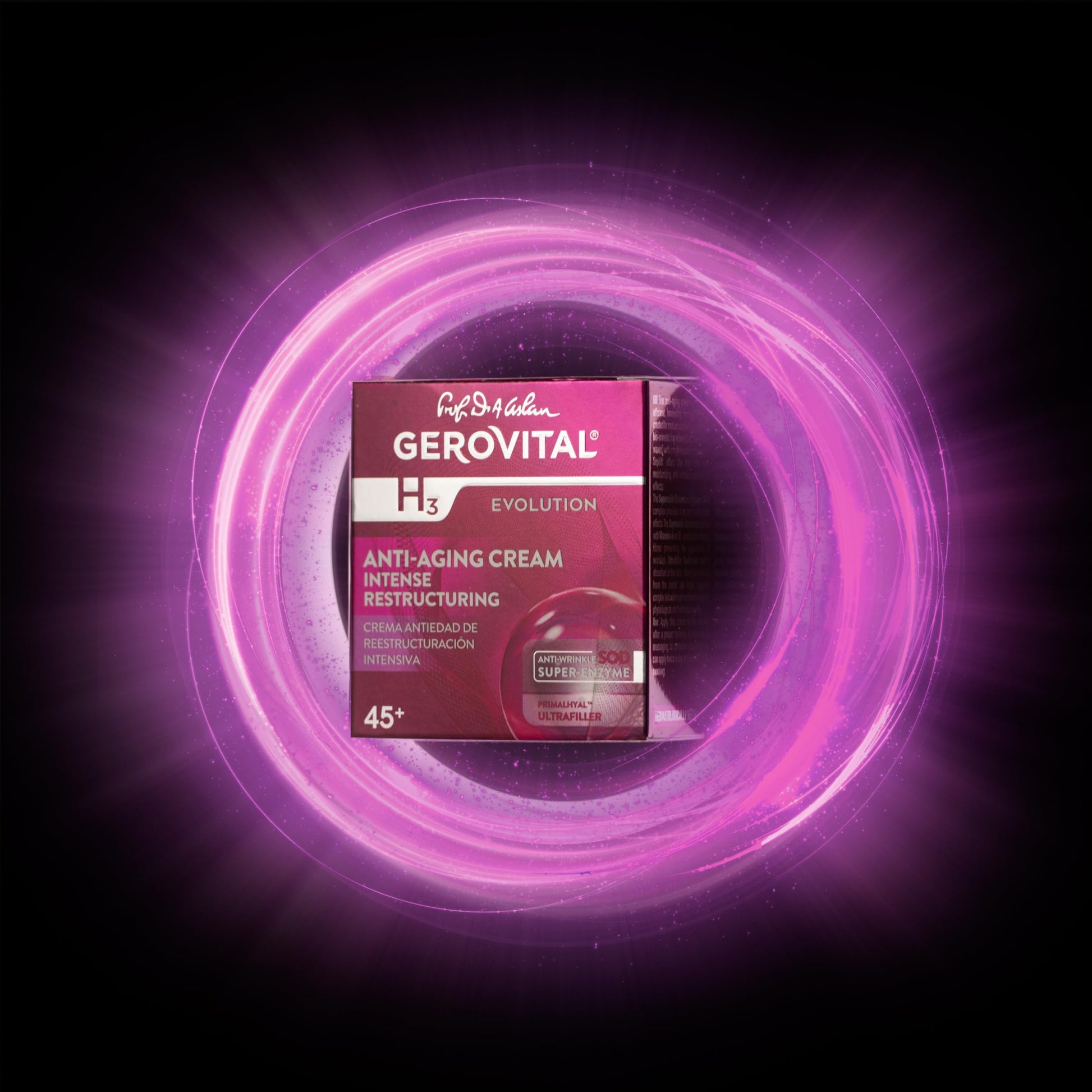 GEROVITAL H3 EVOLUTION, Anti-Aging Cream Intensive Restructuring With Superoxide Dismutase (The Anti-Aging Super Enzyme) 45+ (1.69 FL.OZ) by GEROVITAL H3 EVOLUTION