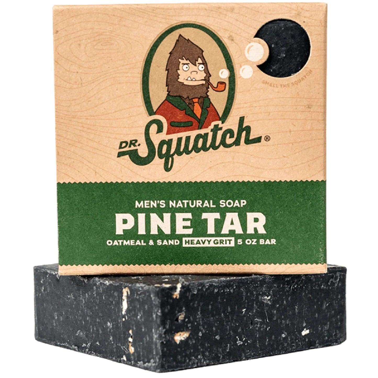 Dr. Squatch Jabón Natural de Alquitrán de Pino – Exfoliante con Avena y Aceites Naturales, 142 g