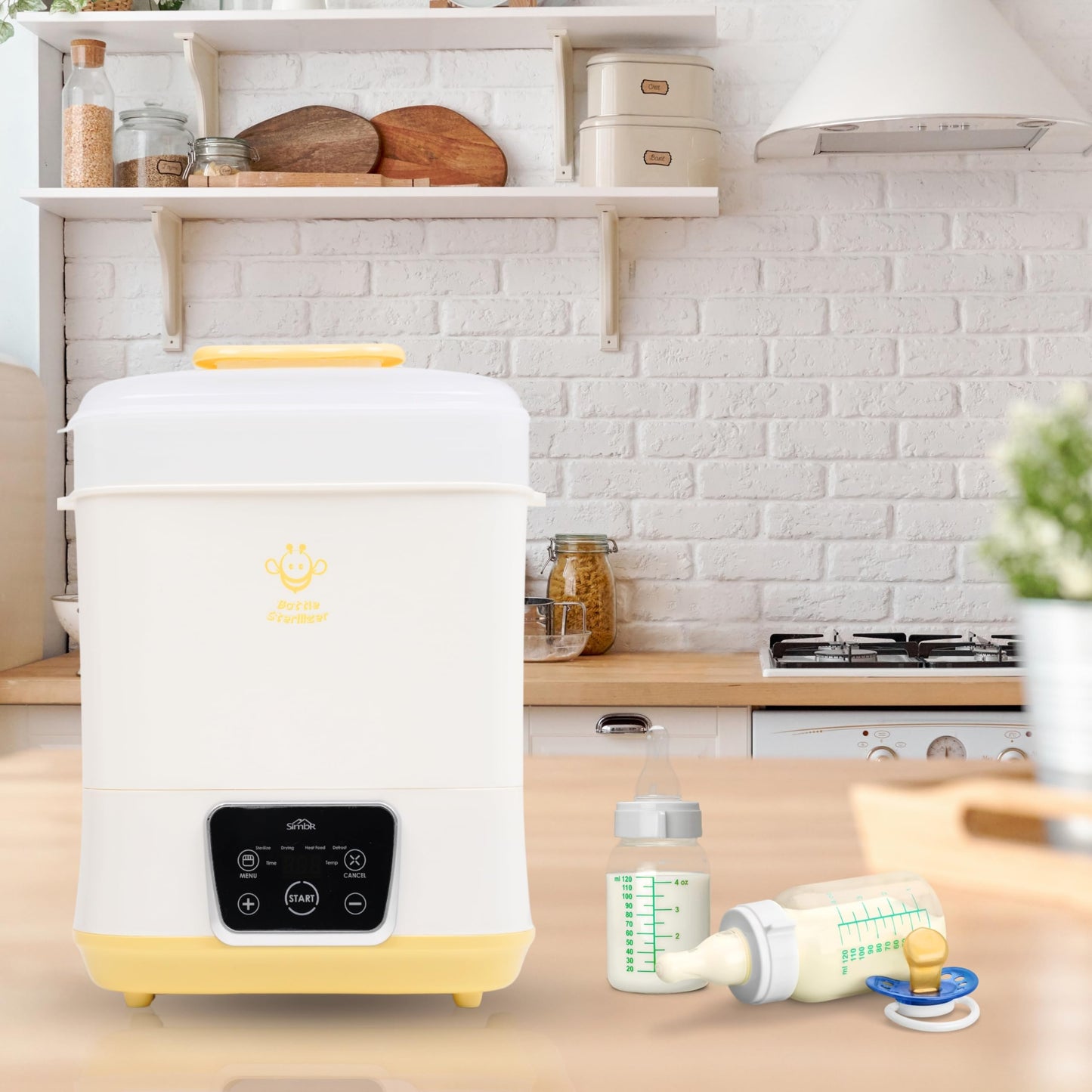 Calentador de biberones, esterili-zer y secadora de 600 W, capacidad de 12 botellas, esterilizador de vapor eléctrico multifuncional 5 en 1 con visualización táctil LED, desinfección y secado de vapor